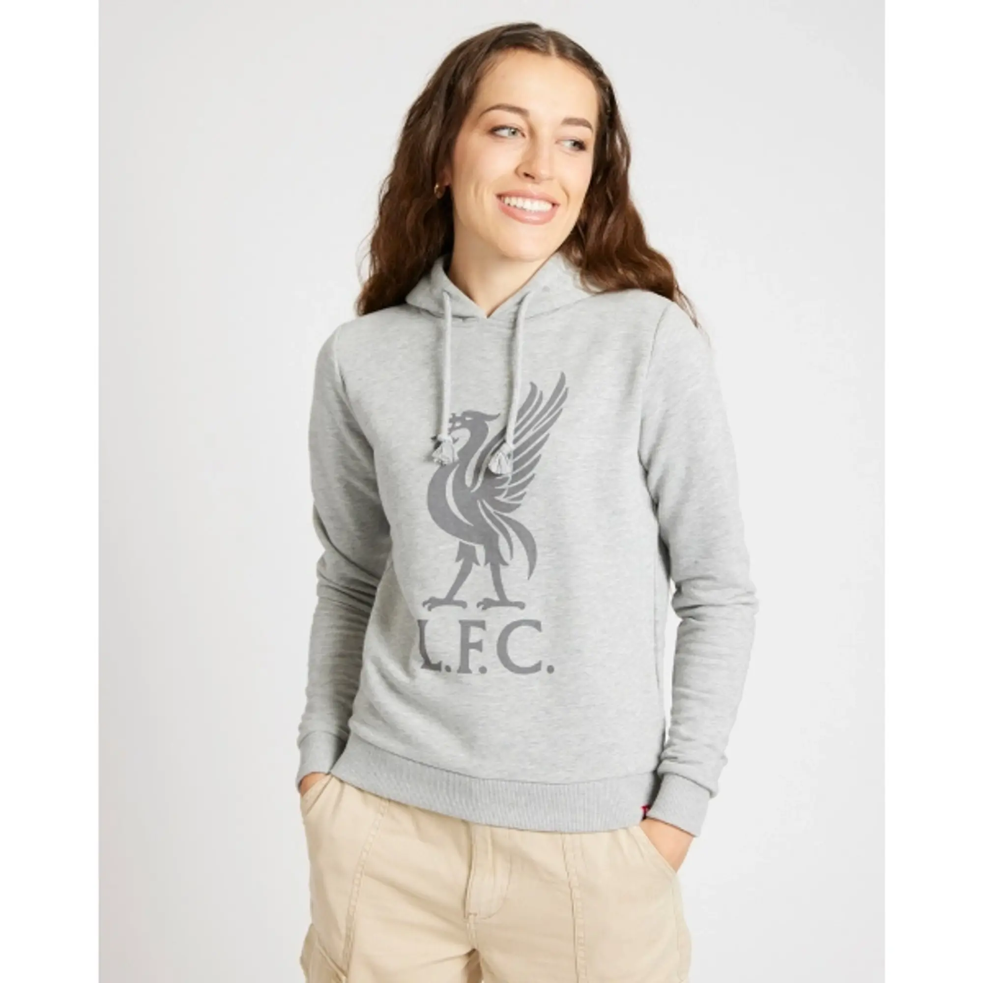 Liverpool FC LFC Womens Liverbird Grey Marl Hoody