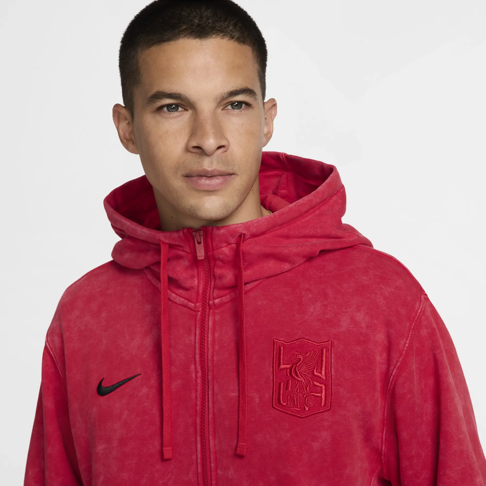 Liverpool F.C. Club Third Men's Nike Football Full-Zip French Terry Hoodie - Red - Cotton/Polyester