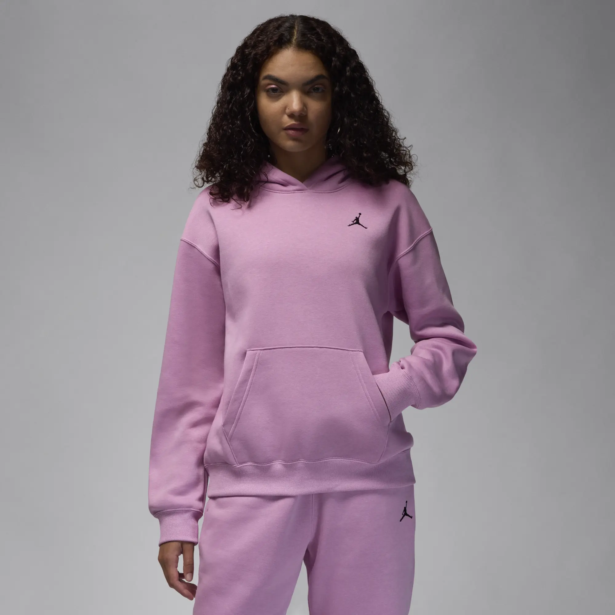 Nike Jordan Brooklyn Fleece Women's Pullover Hoodie - Purple - Cotton/Polyester