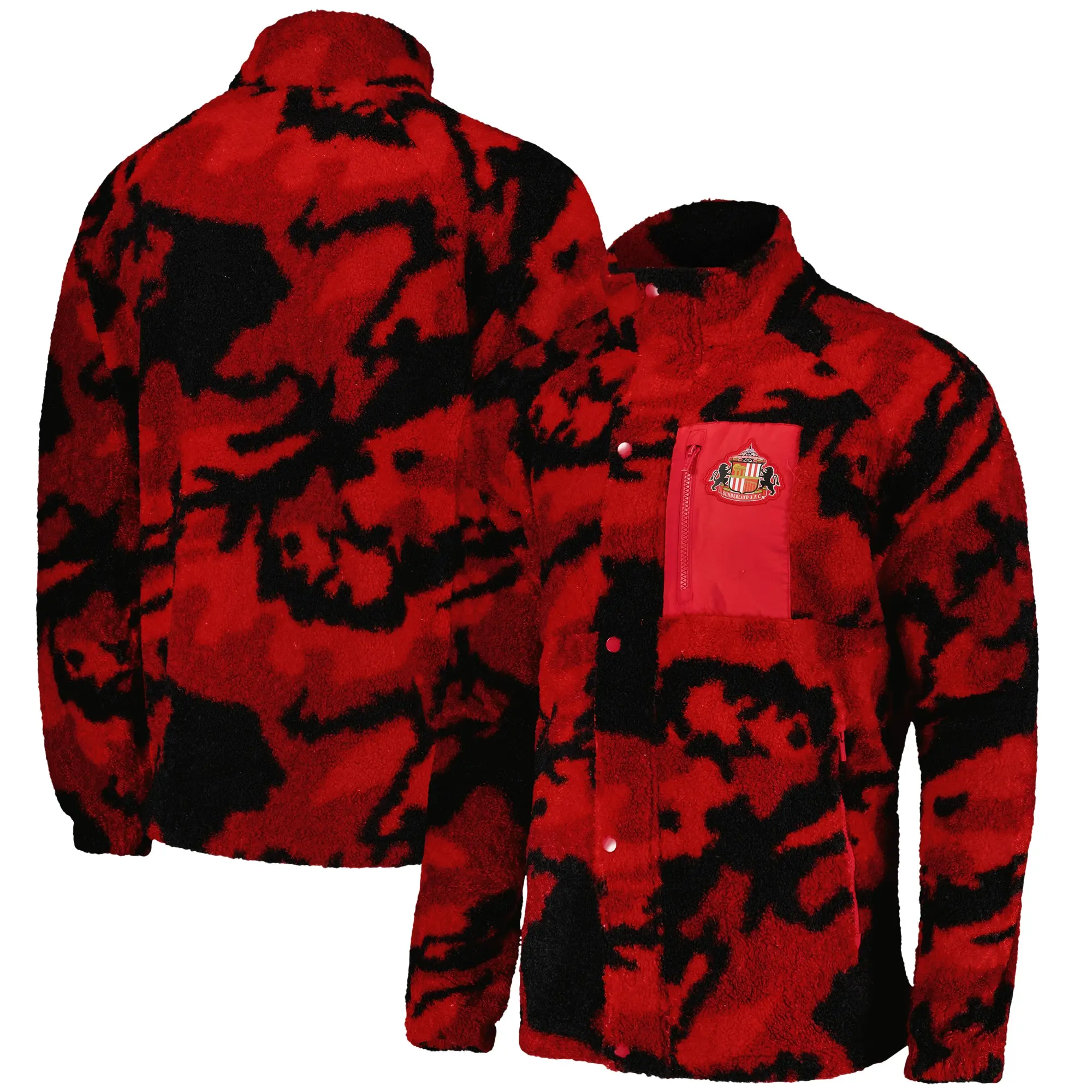 Fanatics Sunderland Camo Full Zip Fleece - Red/Black - Mens