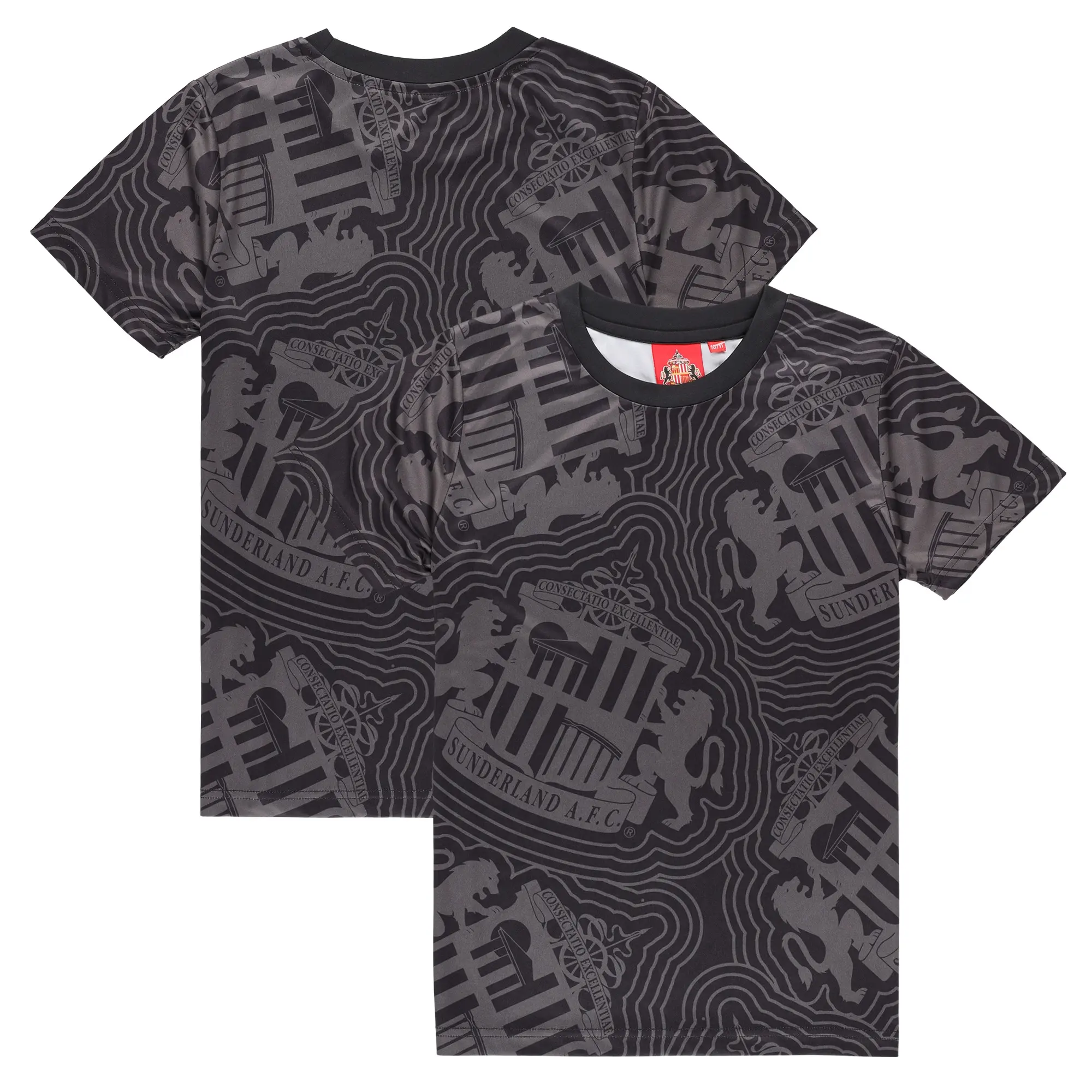 Fanatics Sunderland Mono Sublimated Polyester T-Shirt - Black - Kids