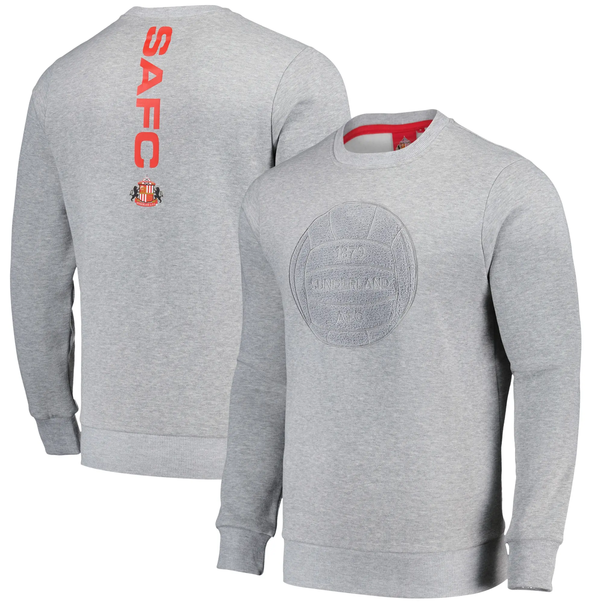 Fanatics Sunderland Boucle Graphic Crew Neck Sweater - Grey Marl - Mens