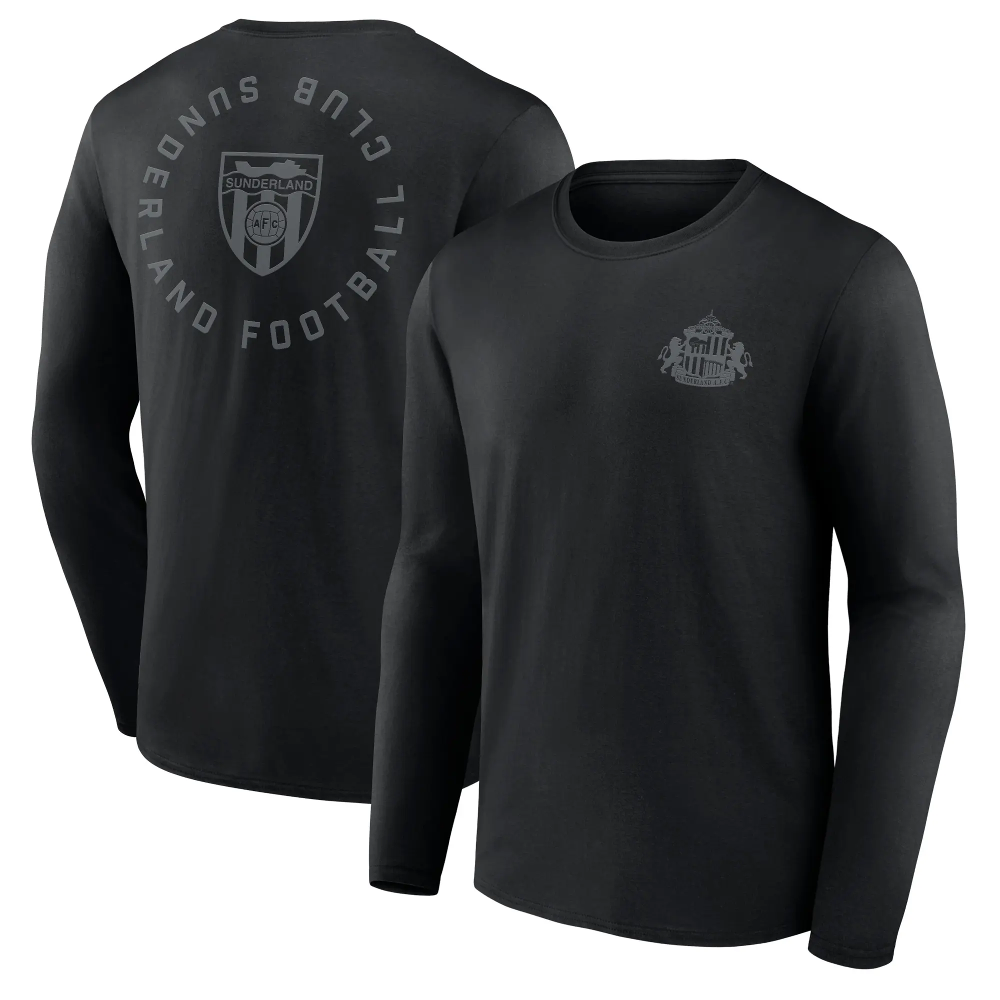 No Brand Sunderland Loop Graphic Long Sleeve T-Shirt - Black