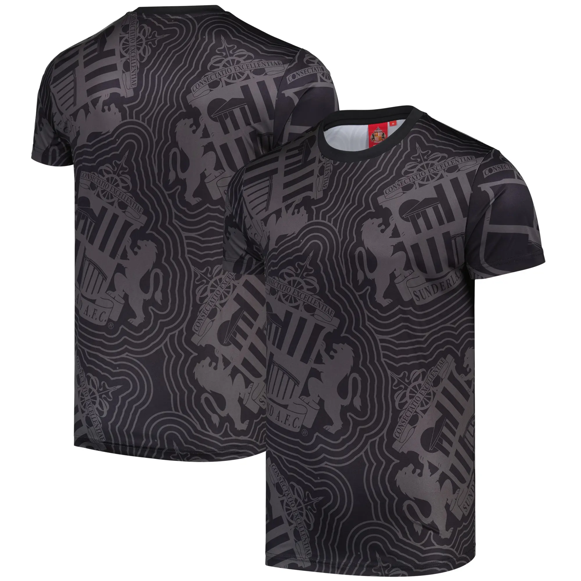 Fanatics Sunderland Mono Sublimated Polyester T-Shirt - Black - Mens