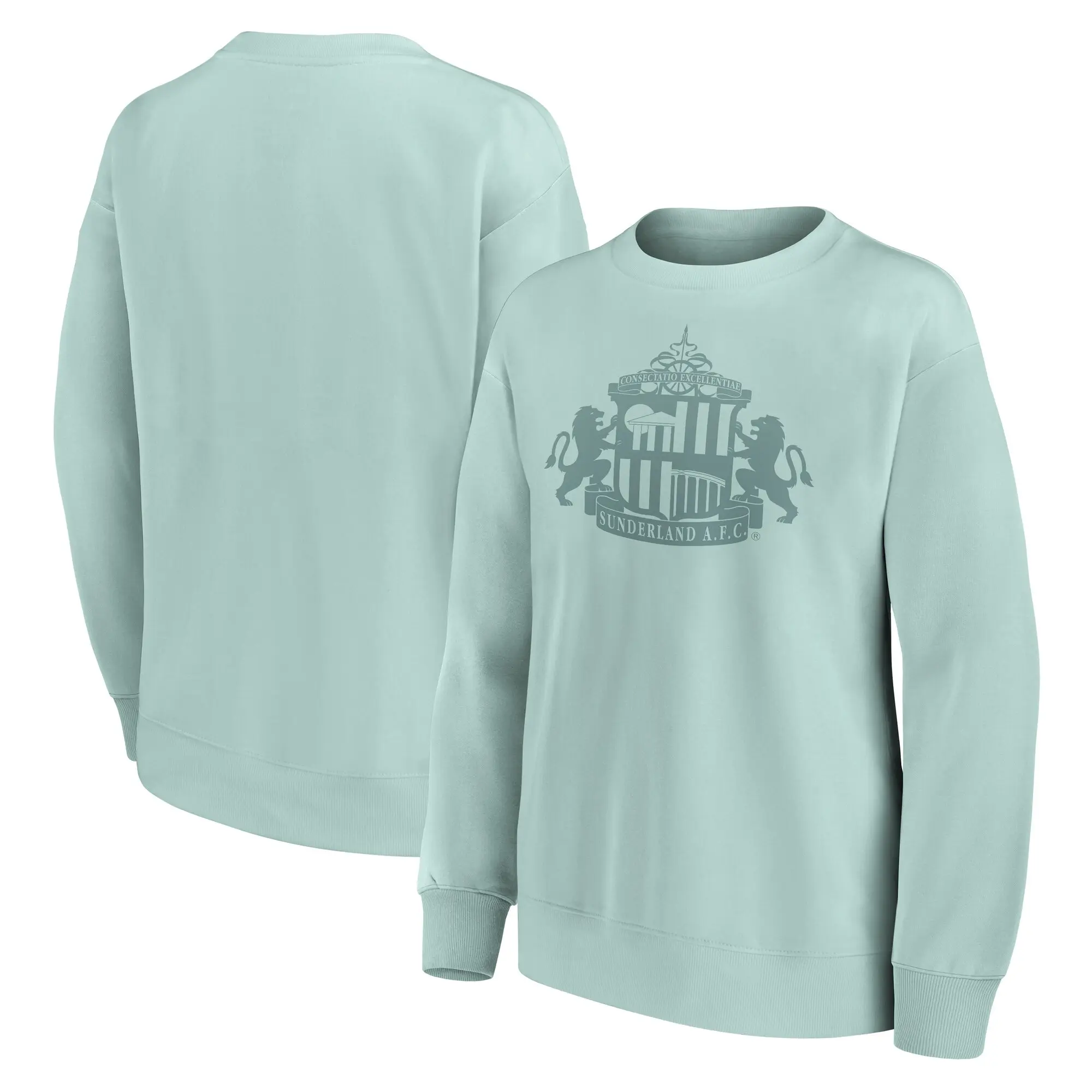 Fanatics Sunderland Mono Logo Graphic Oversized Crew Sweatshirt - Surf Spray - Womens