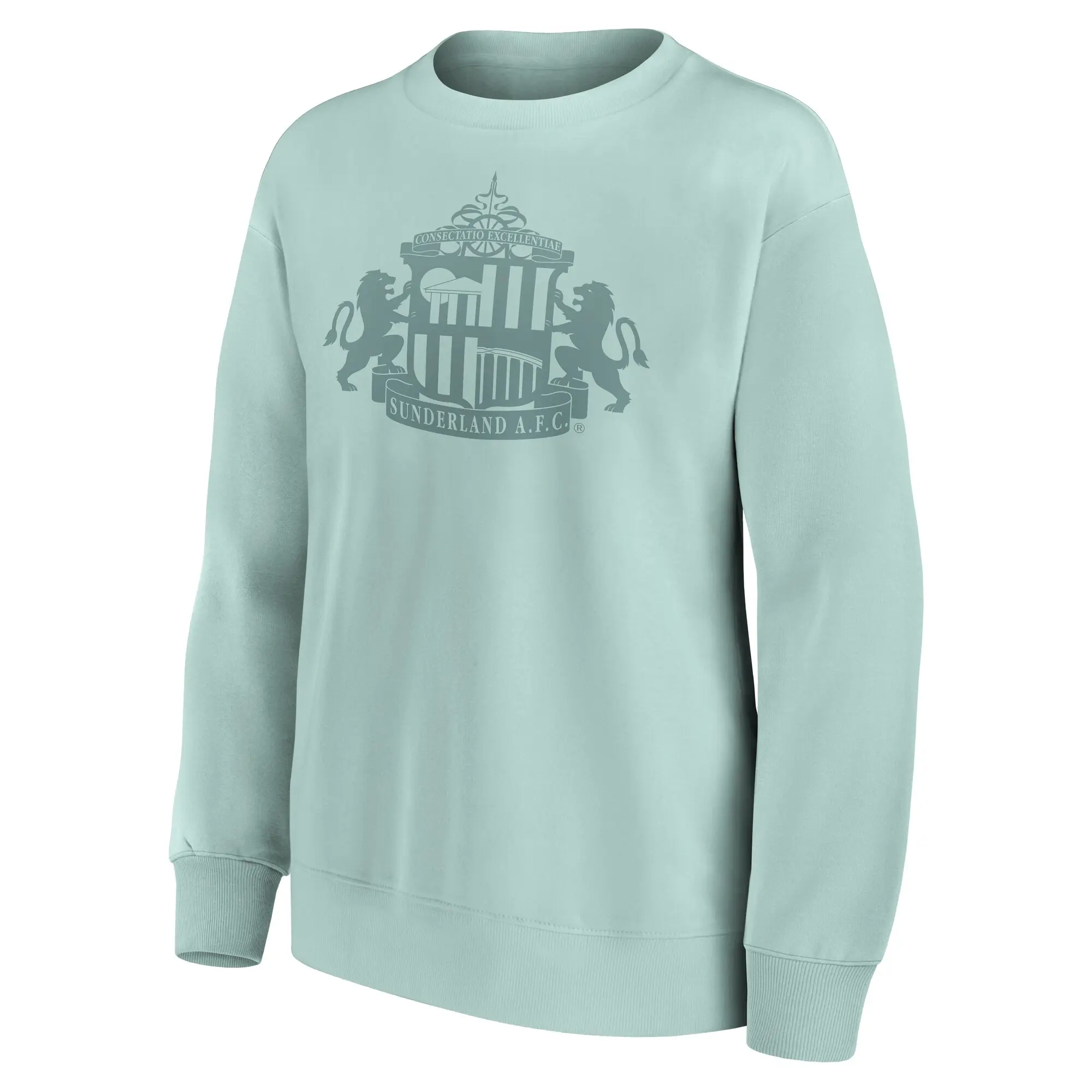 Fanatics Sunderland Mono Logo Graphic Oversized Crew Sweatshirt - Surf Spray - Womens