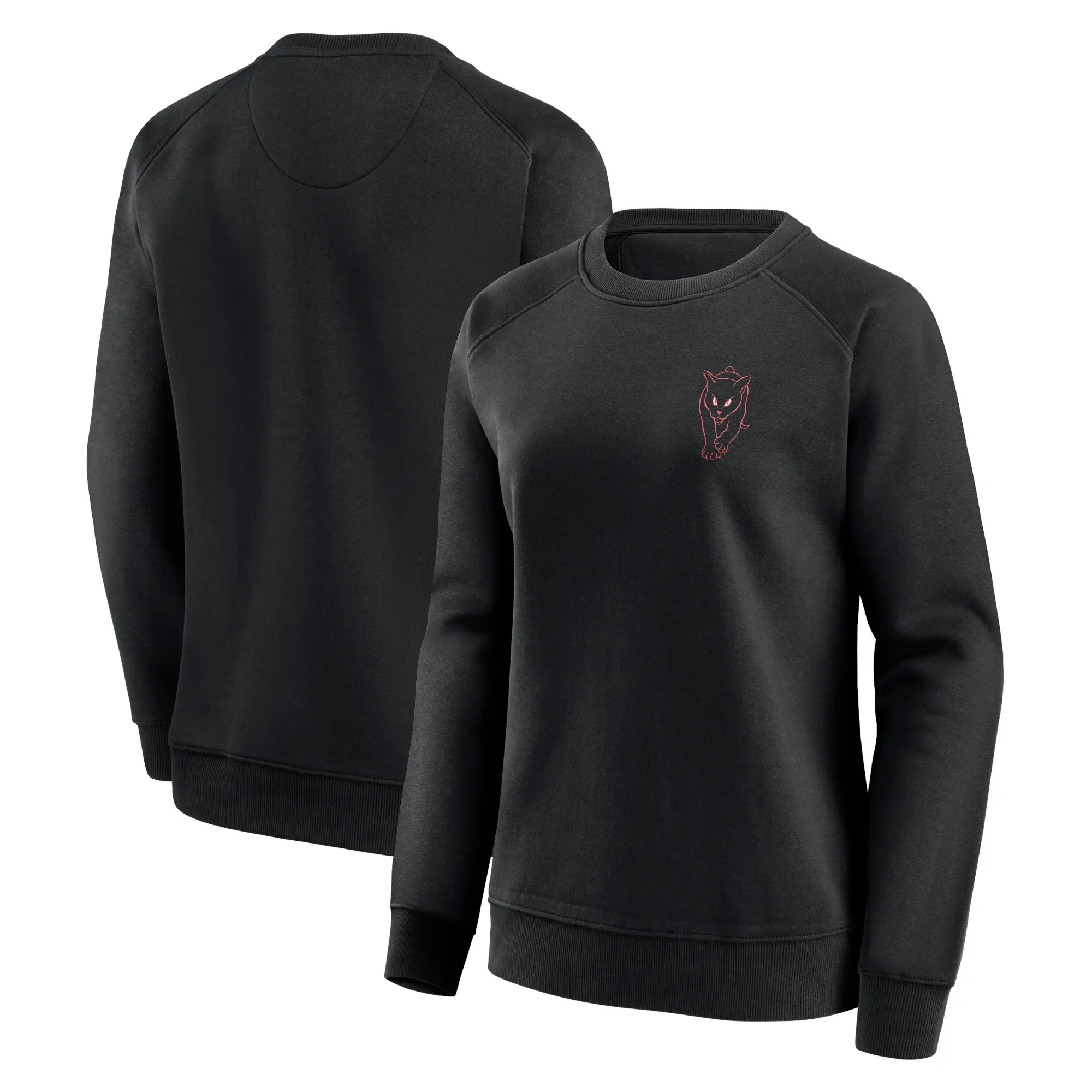 No Brand Sunderland Black Cat Crest Graphic Crew Sweatshirt - Black - Womens