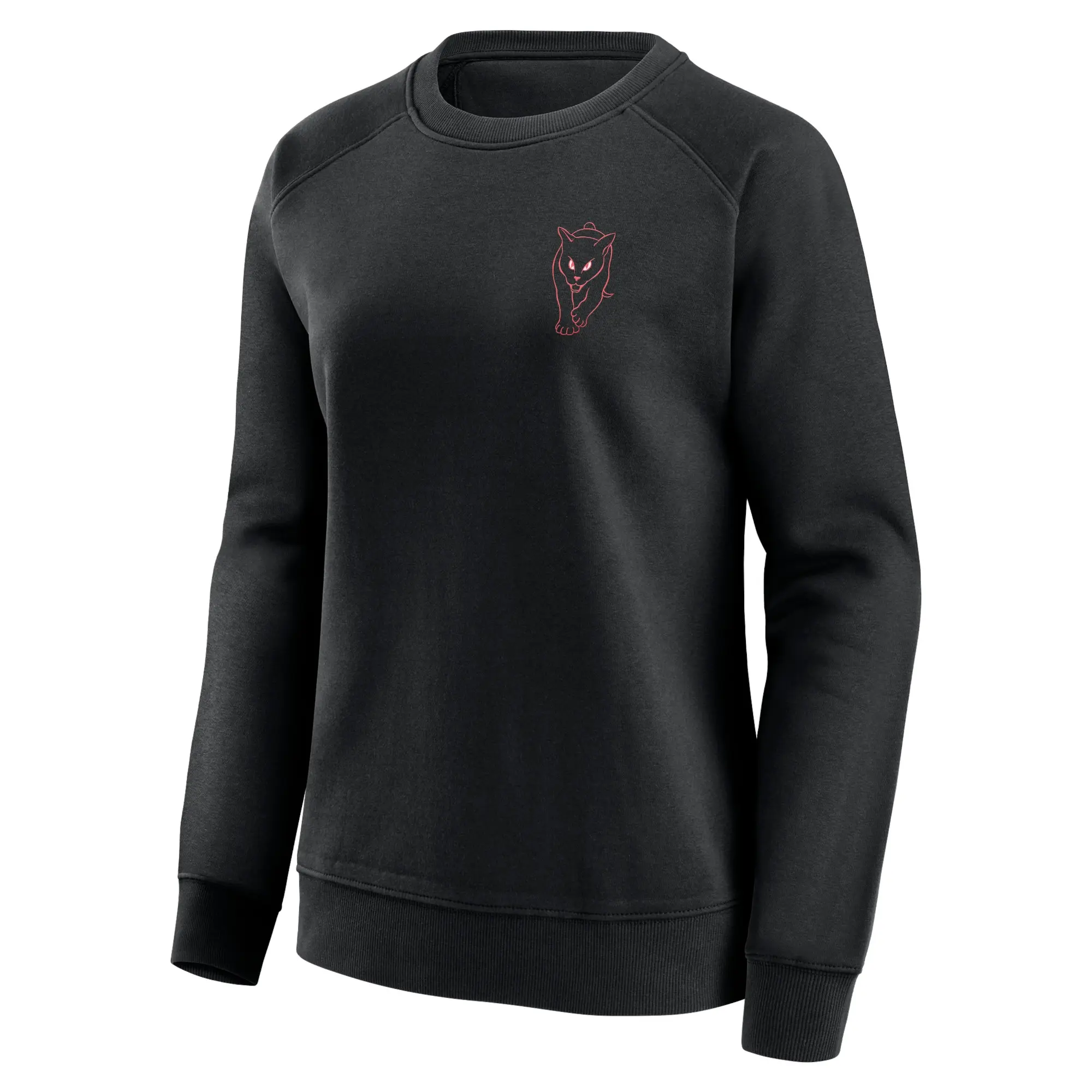 No Brand Sunderland Black Cat Crest Graphic Crew Sweatshirt - Black - Womens