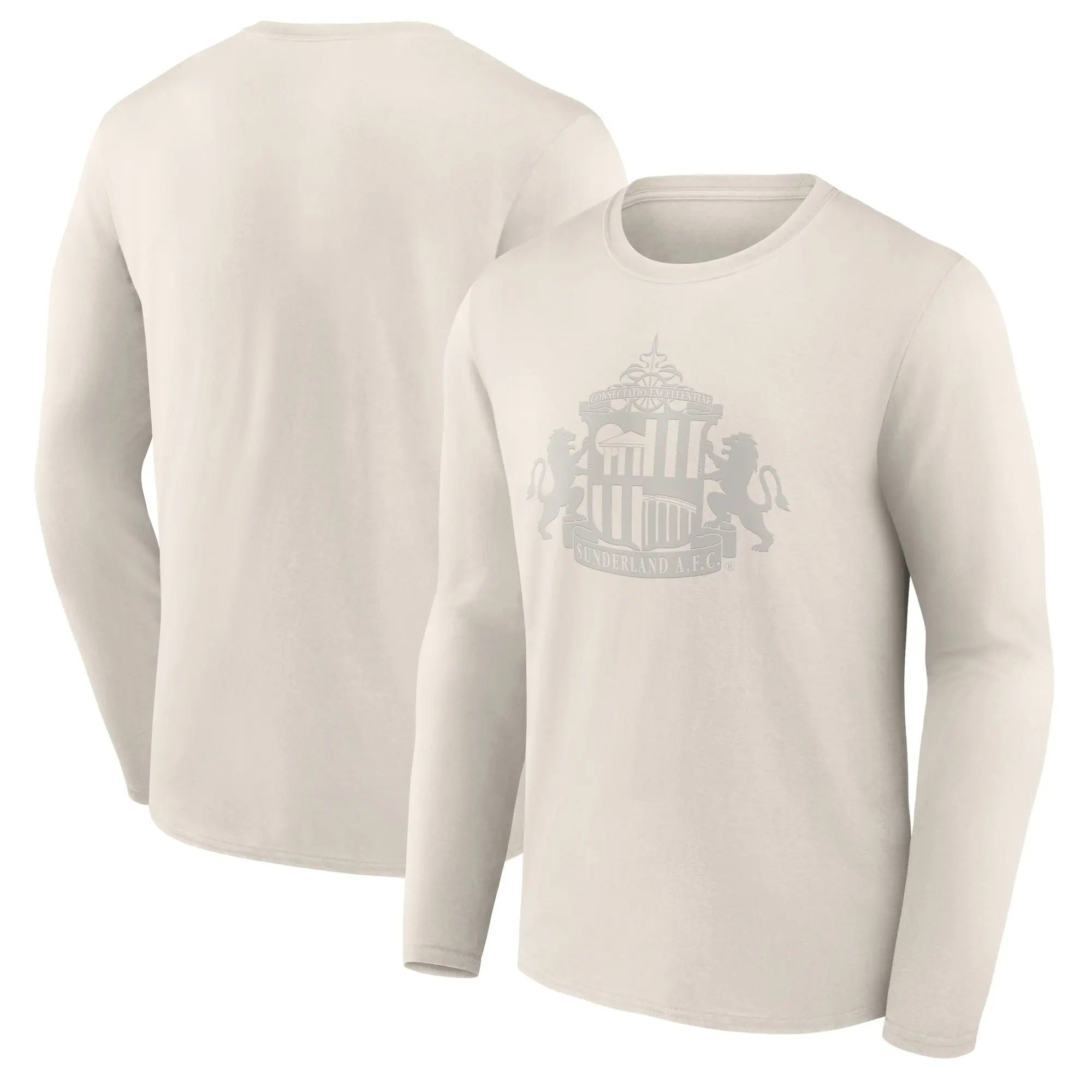 No Brand Sunderland Mono Logo Graphic Long Sleeve T-Shirt - Off White - Mens