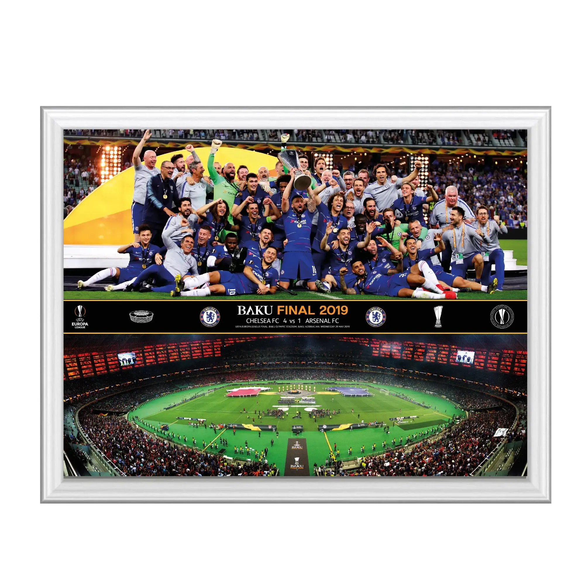 Chelsea Europa League Final 2019 Celebration & Line Up Montage Print - 8x6 Inch