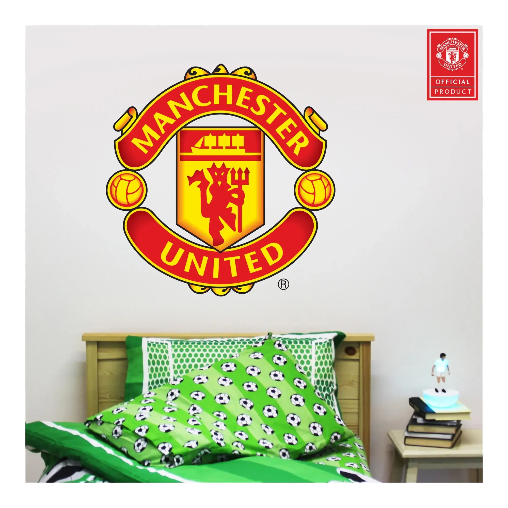 Manchester United Crest Wall Sticker - 90cm x 90cm with decal set - 60cm x 30cm