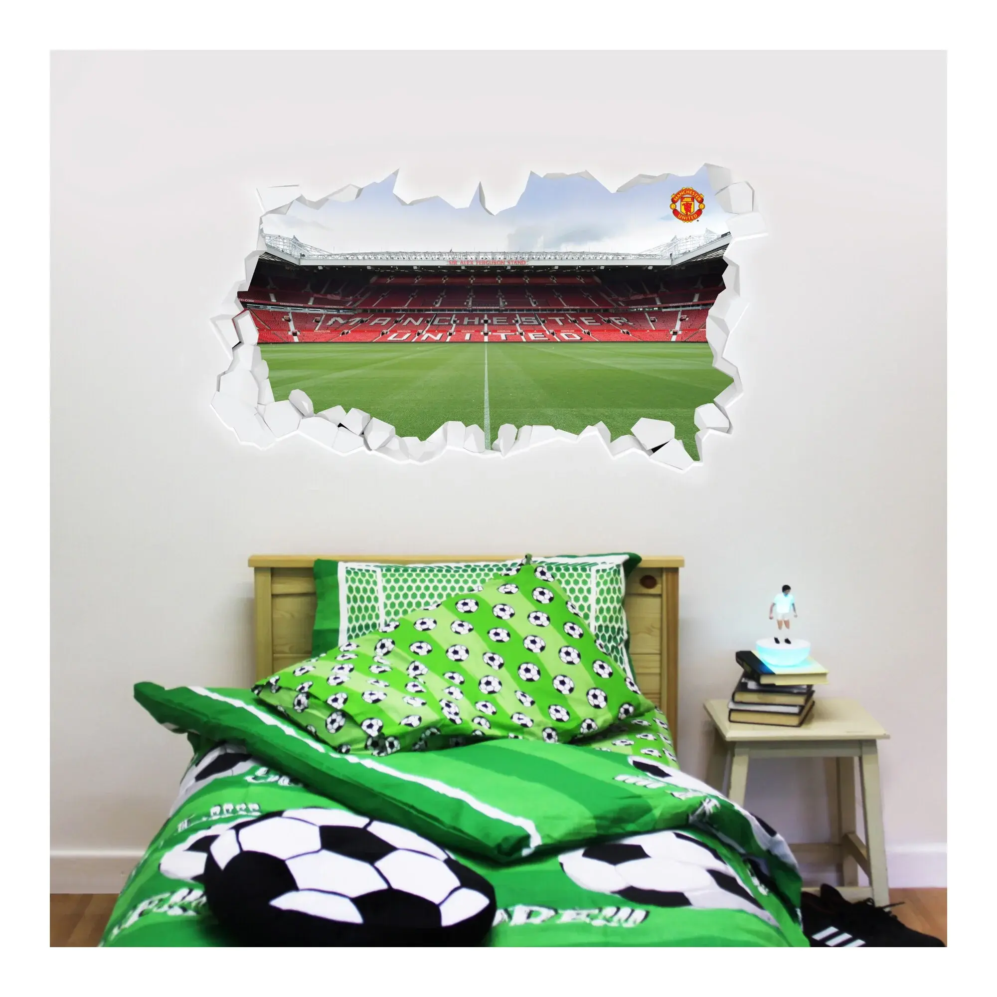 Manchester United Old Trafford Broken Wall Stadium Wall Sticker - 90cm x 45cm with decal set - 60cm x 30cm