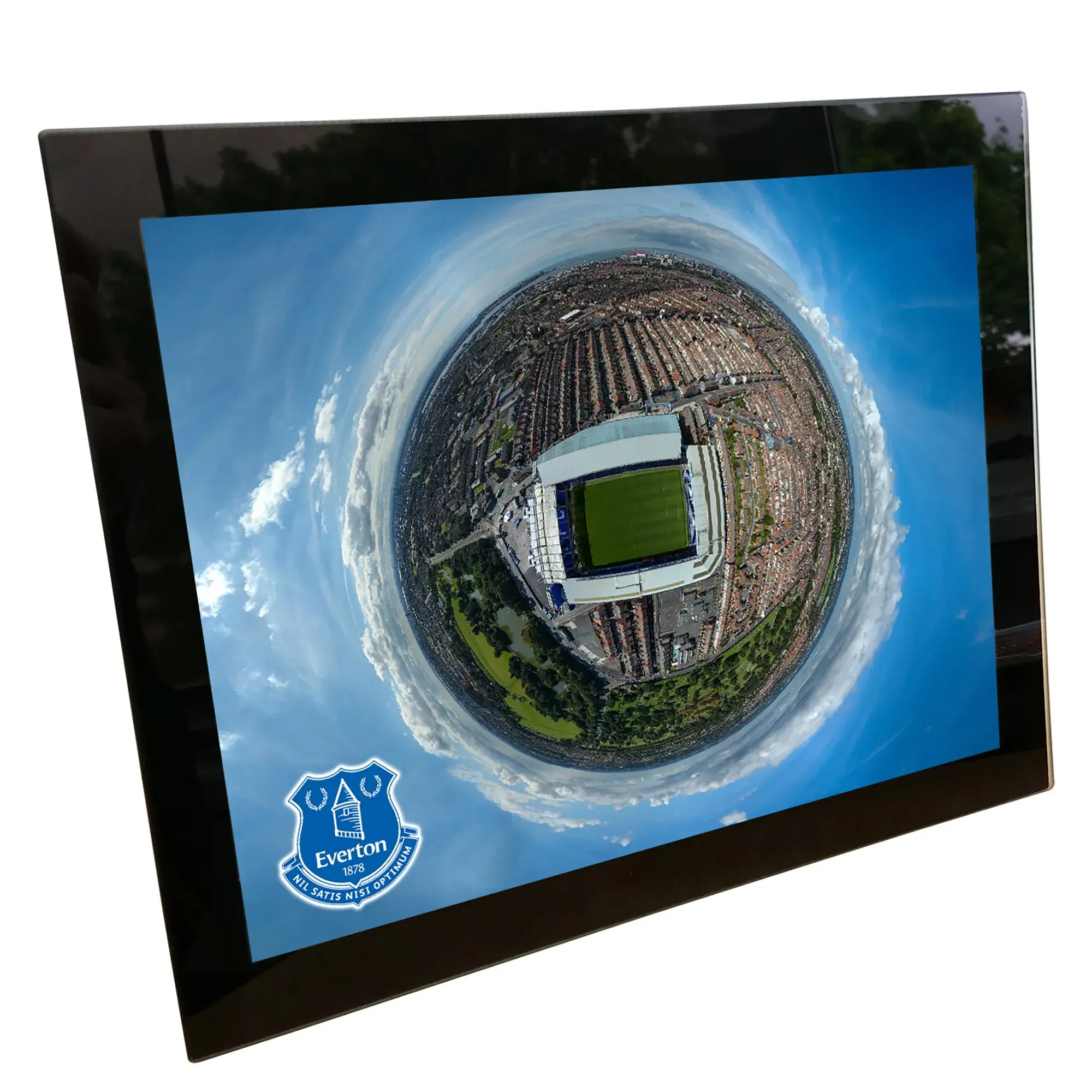 Everton Aerial Stadium Glass Frame - 8 x 6 Inch