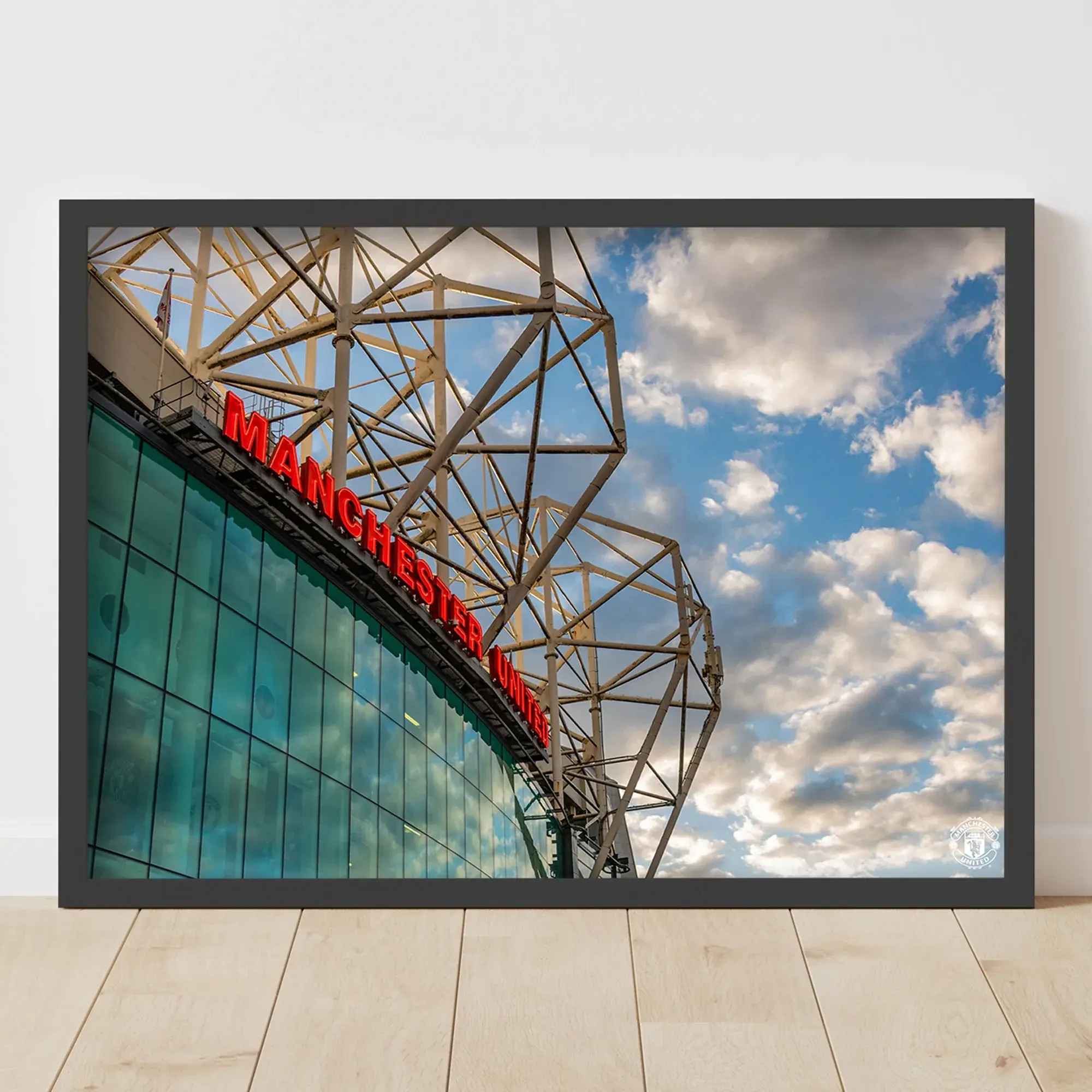 Manchester United Old Trafford Forecourt Sky Framed Print - A2