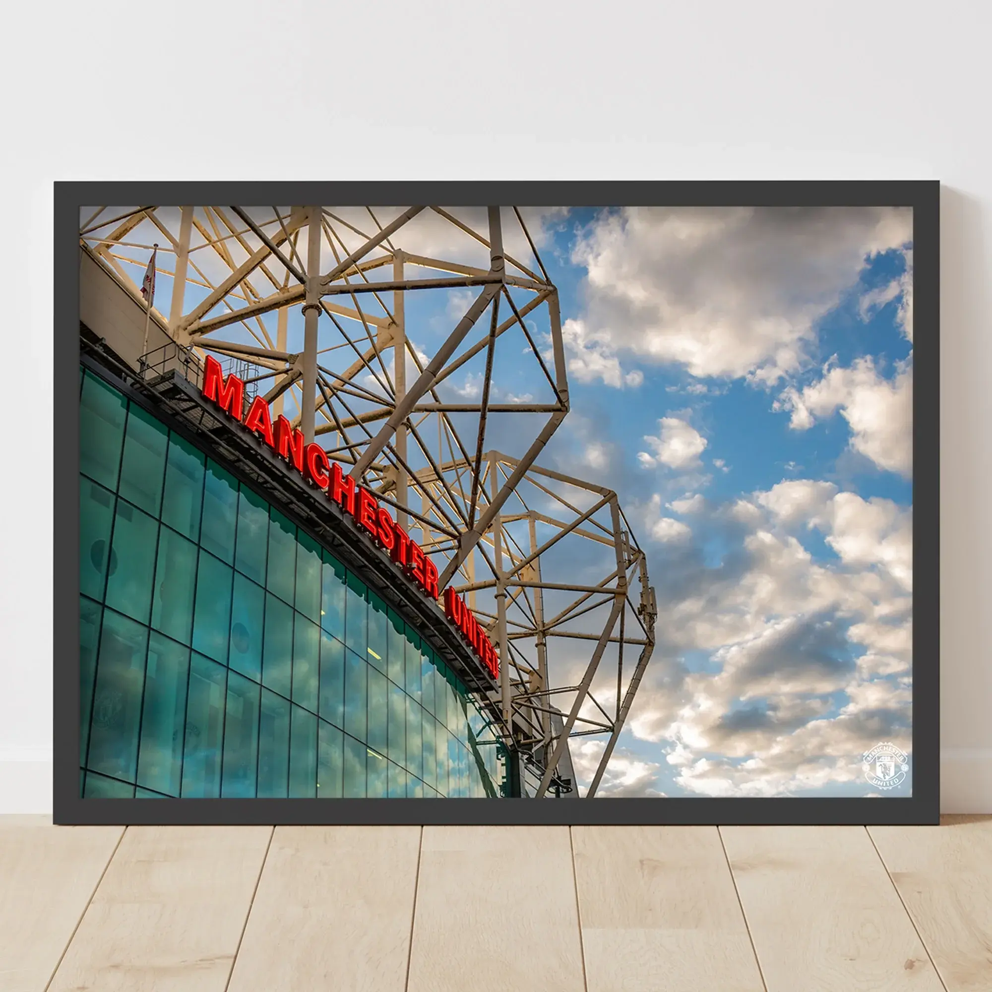 Manchester United Old Trafford Forecourt Sky Framed Print - A3