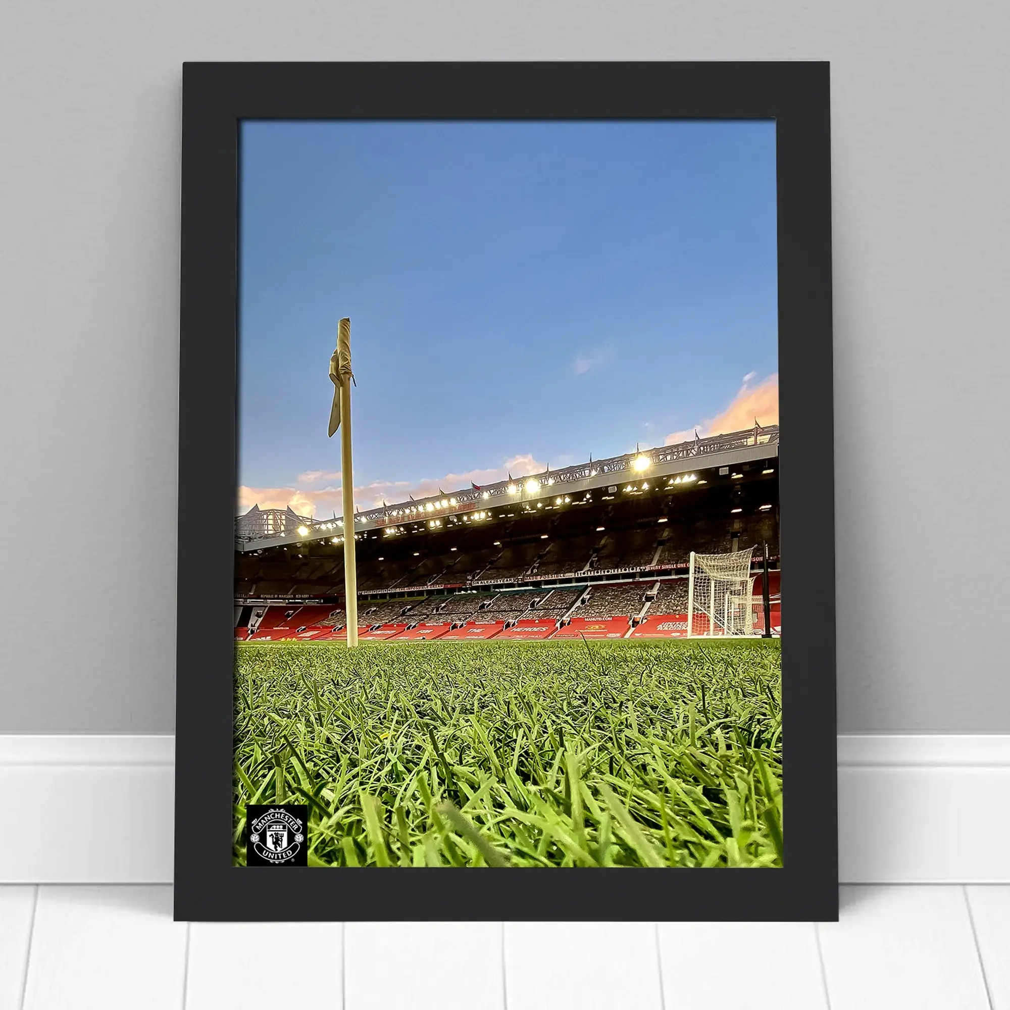 Manchester United Old Trafford Pitch Side Framed Print - A3