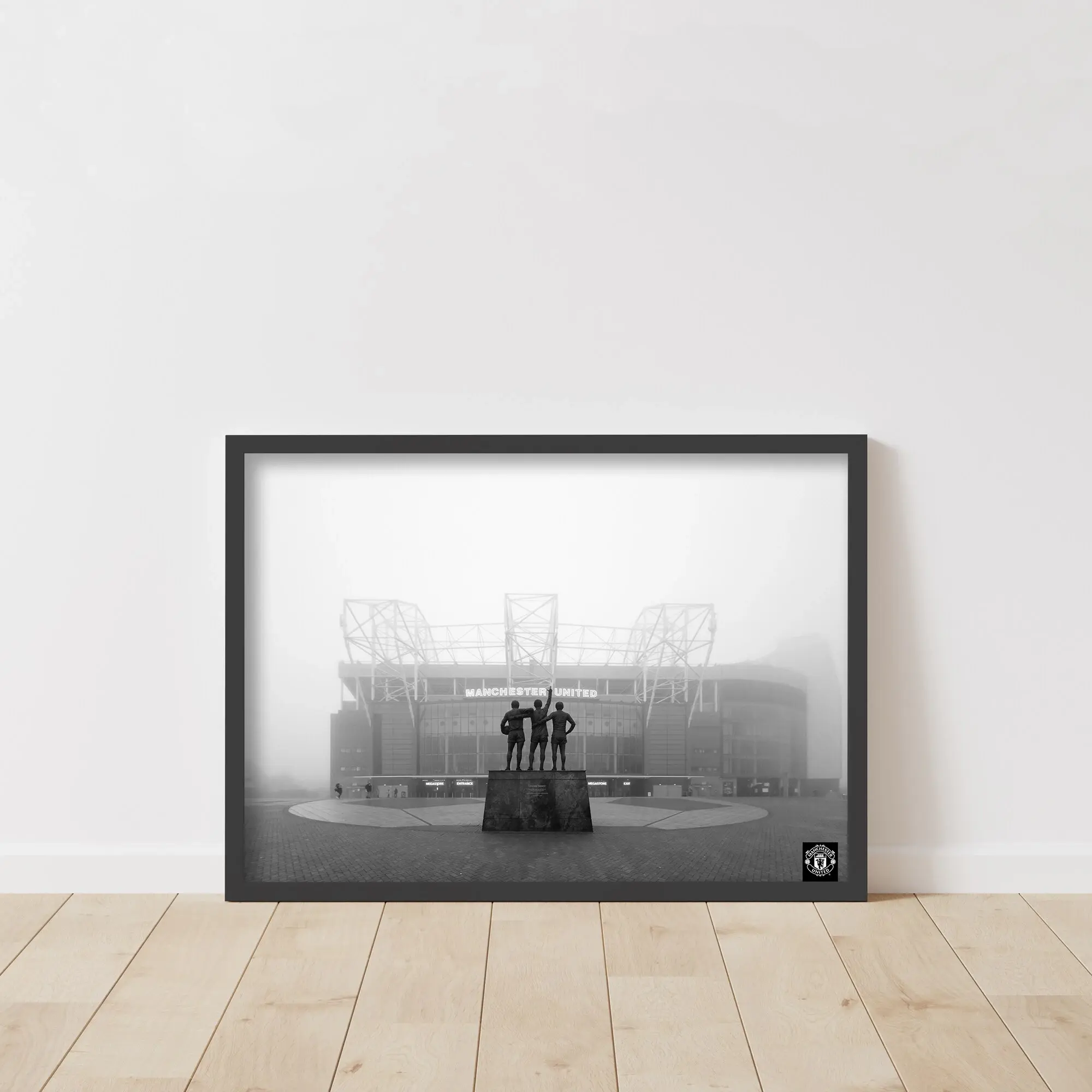 Manchester United Foggy Morning at Old Trafford Framed Print - A3