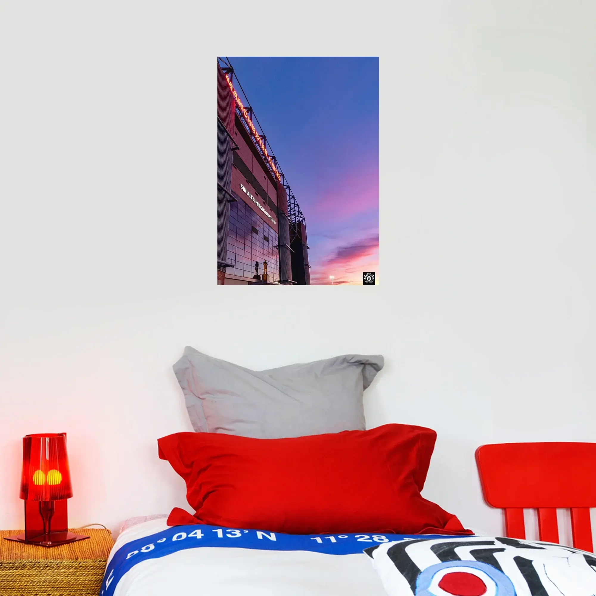 Manchester United Sir Alex Ferguson Stand Sunset Print - A2