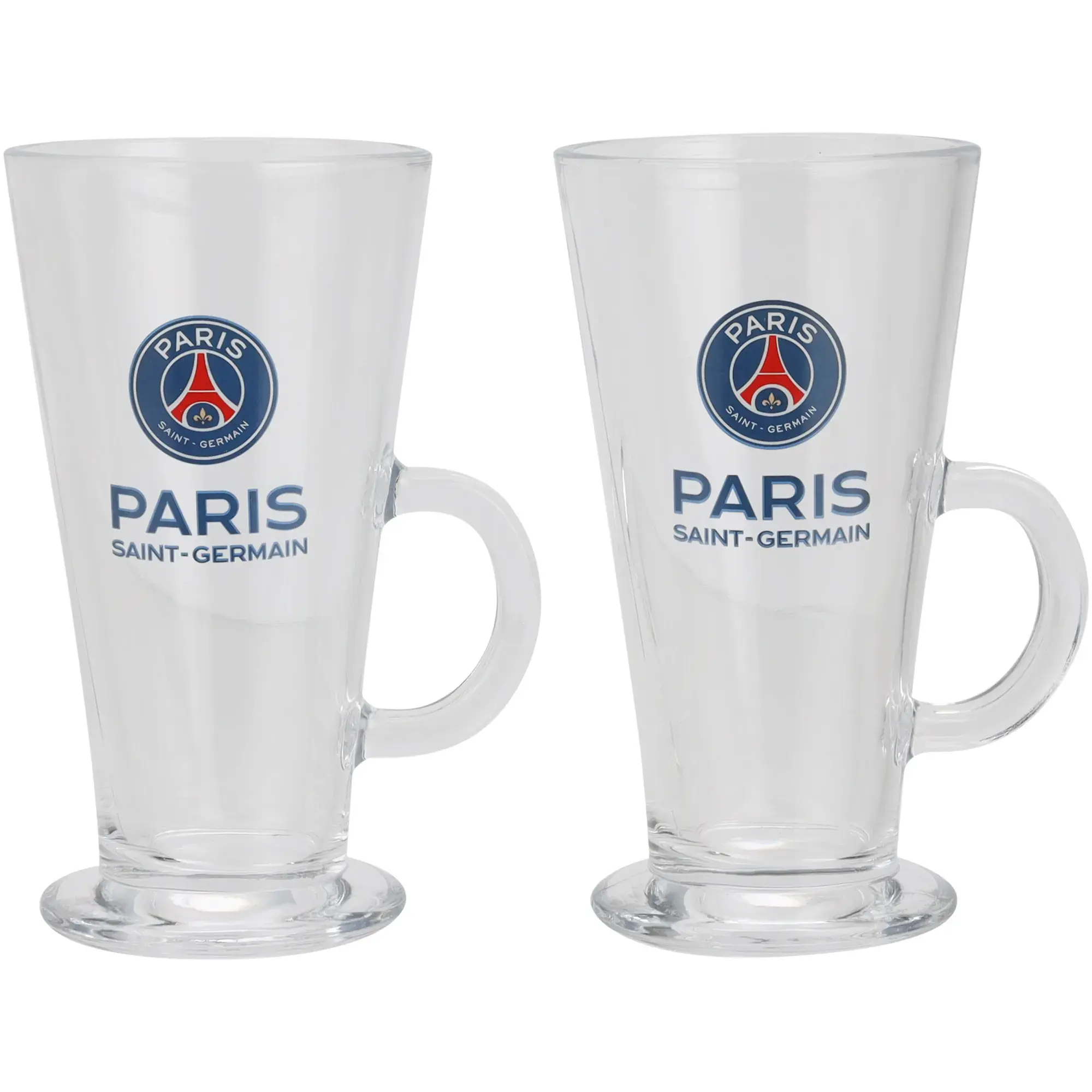 Paris Saint-Germain Clear Glass Latte Mugs - 2 Pack
