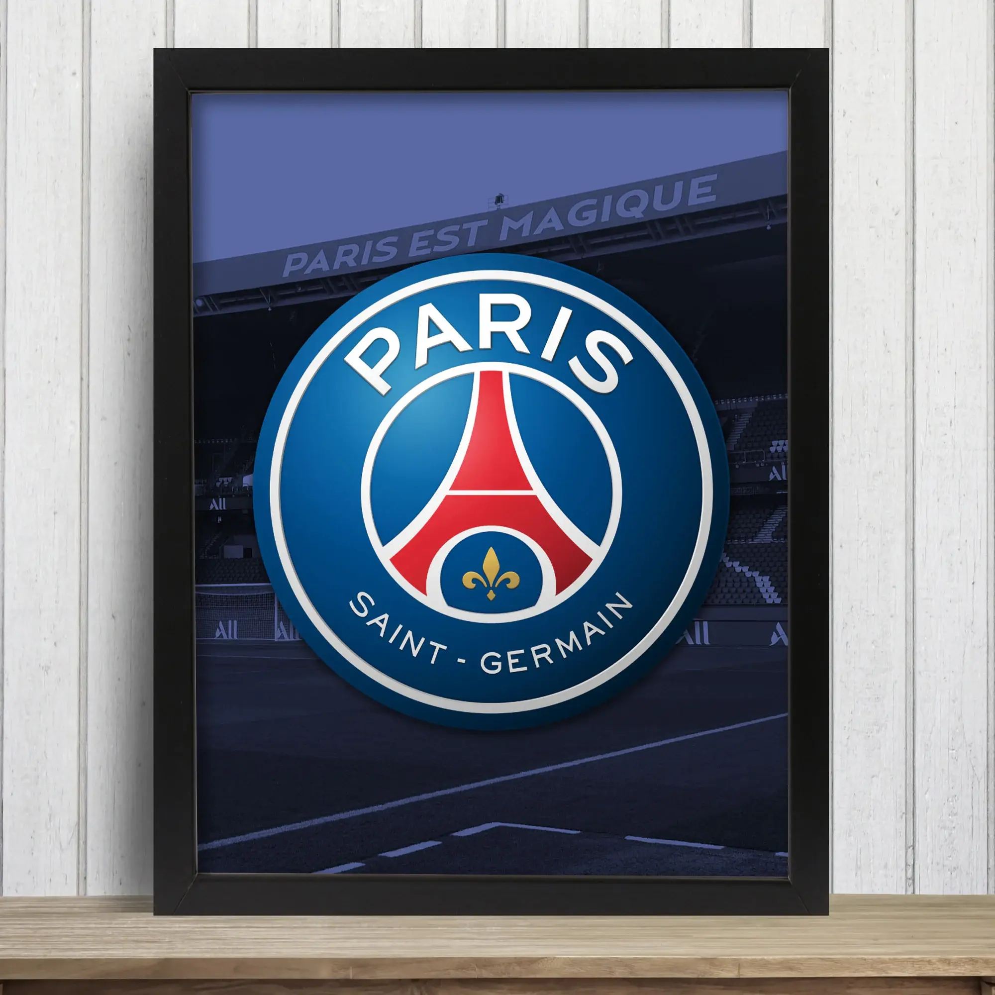 Paris Saint-Germain Crest Print - Framed - A3