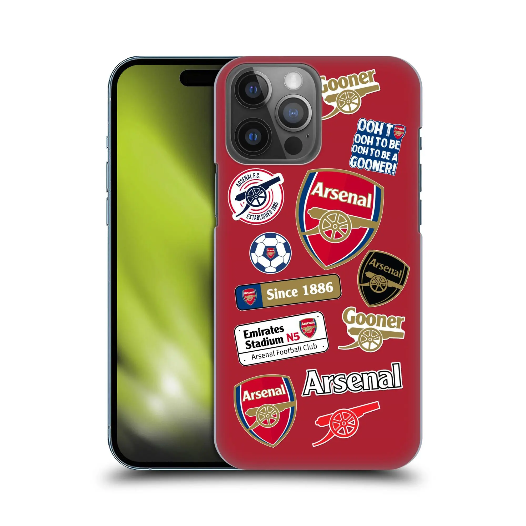 Arsenal Logo Collage Hard Back Phone Case - Red - iPhone
