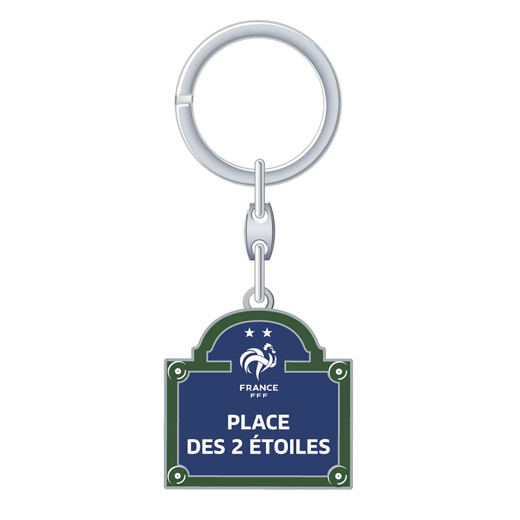 No Brand France Double Sided Steet Sign Keyring