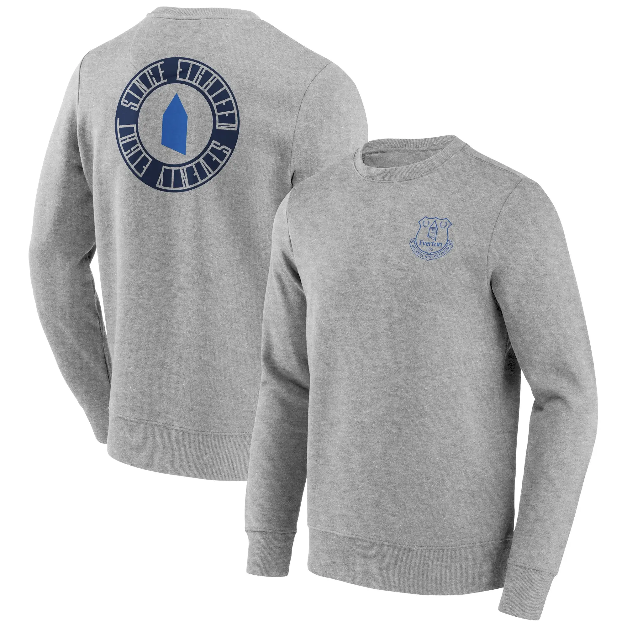 Fanatics MTO Label Everton Revolve Front & Back Graphic Sweatshirt - Grey Marl - Mens