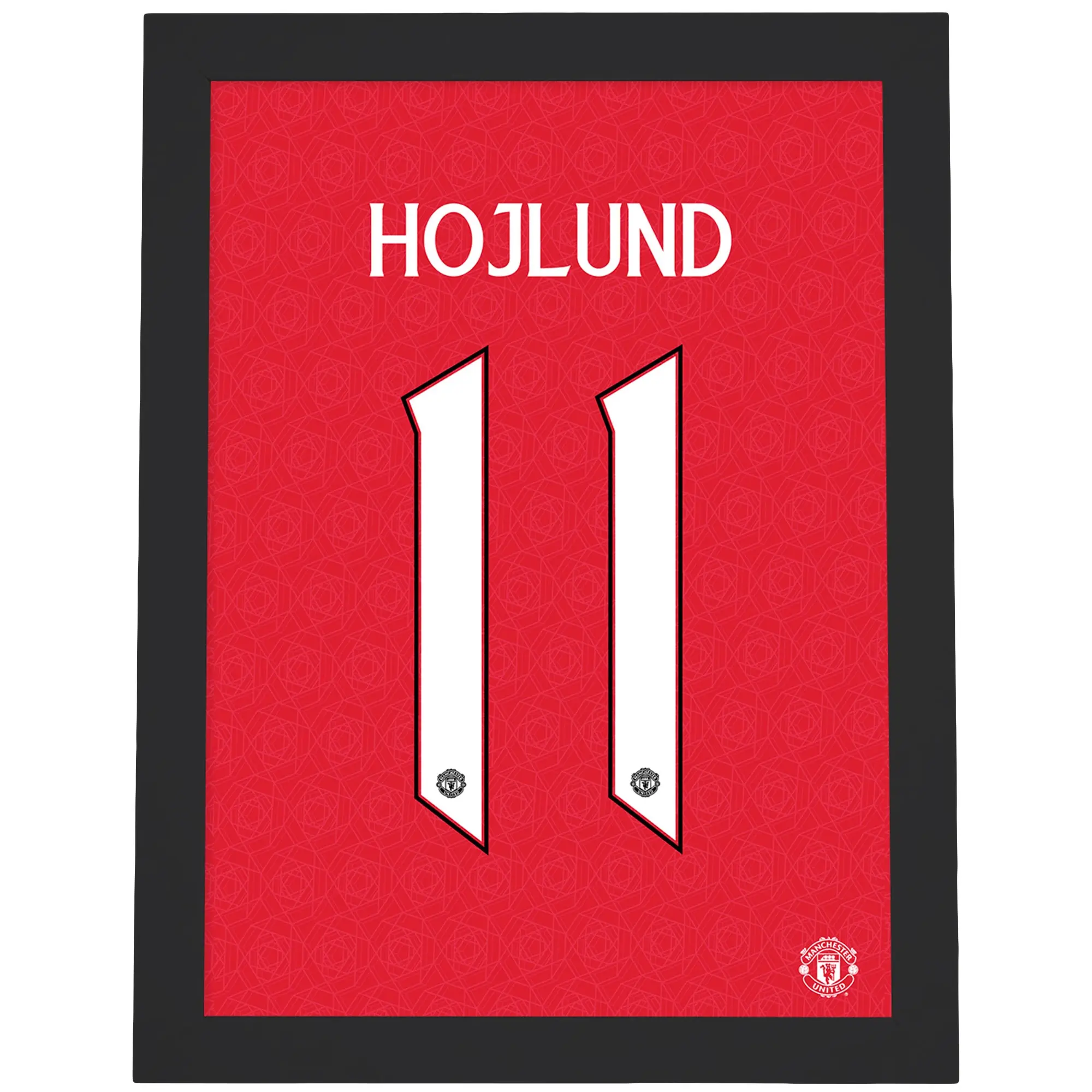 Manchester United Hojlund Shirt Design Framed Print - A2