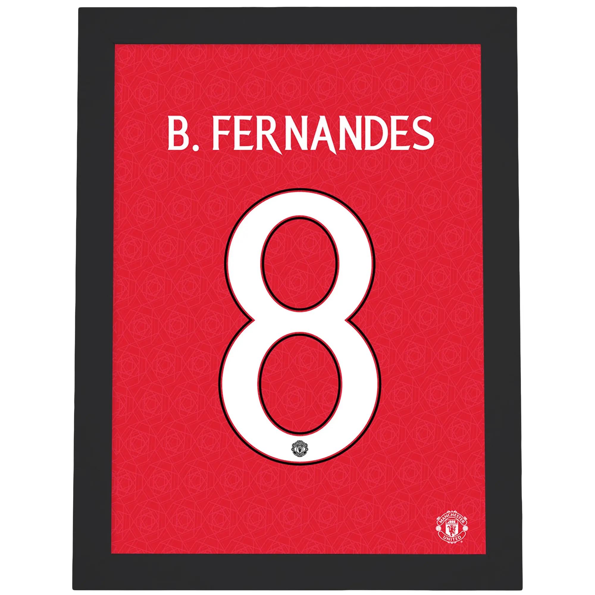 Manchester United Bruno Fernandes Shirt Design Framed Print - A3