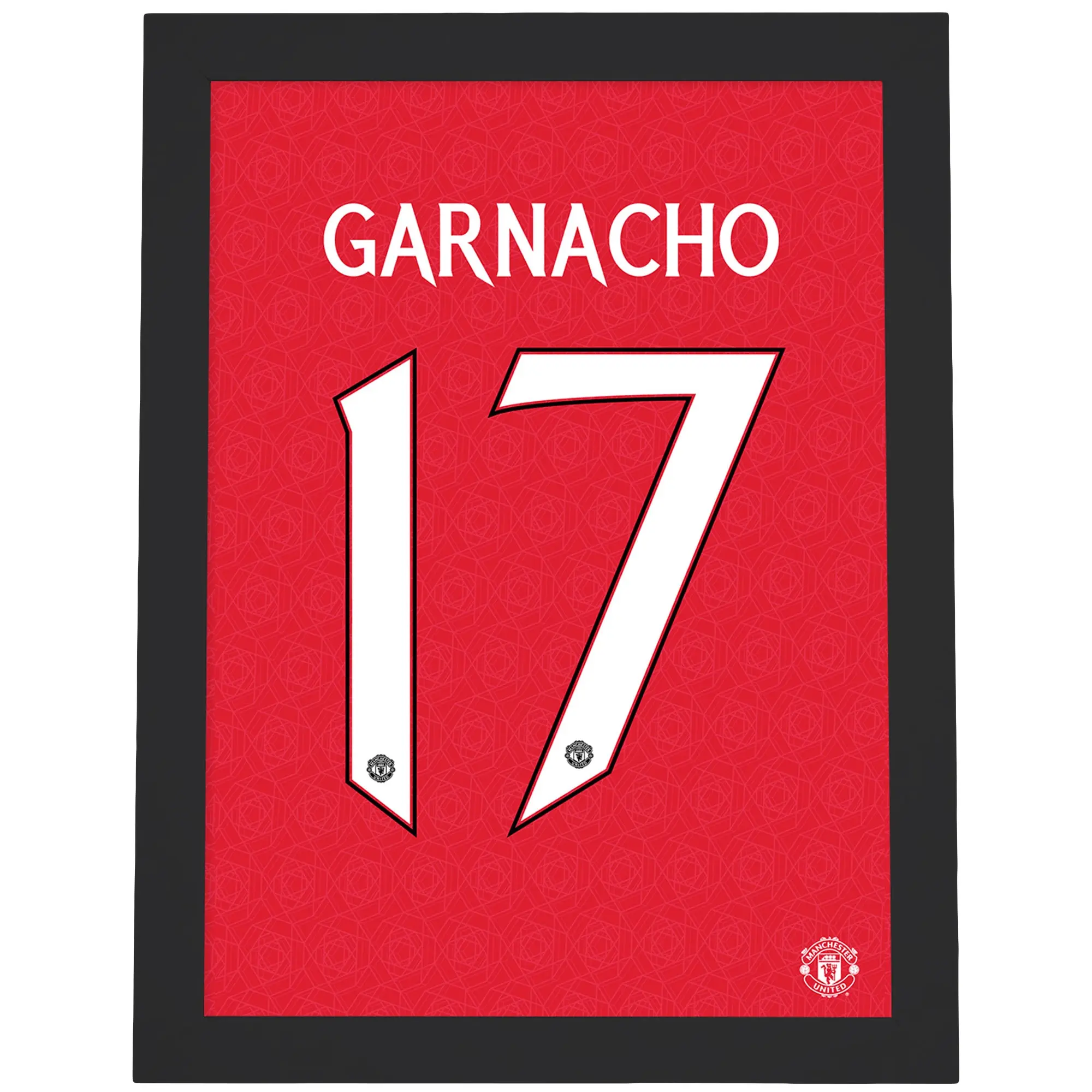 Manchester United Garnacho Shirt Design Framed Print - A3