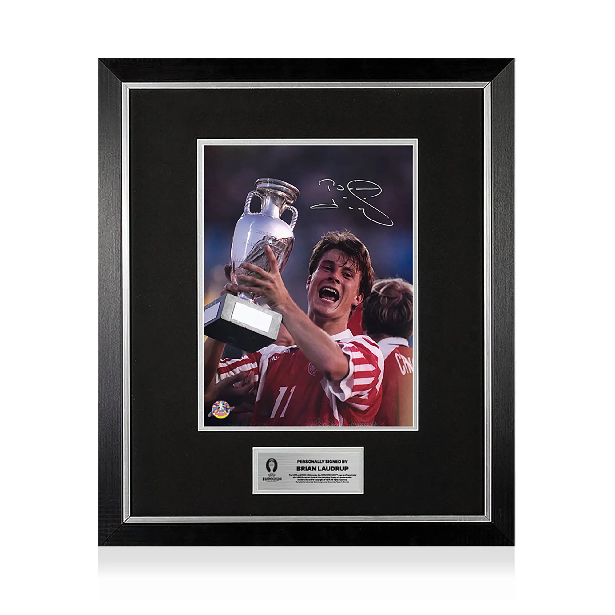 Icons UEFA 2024 Brian Laudrup Official Signed and Framed  Denmark Photo: UEFA EURO 1992 Winner