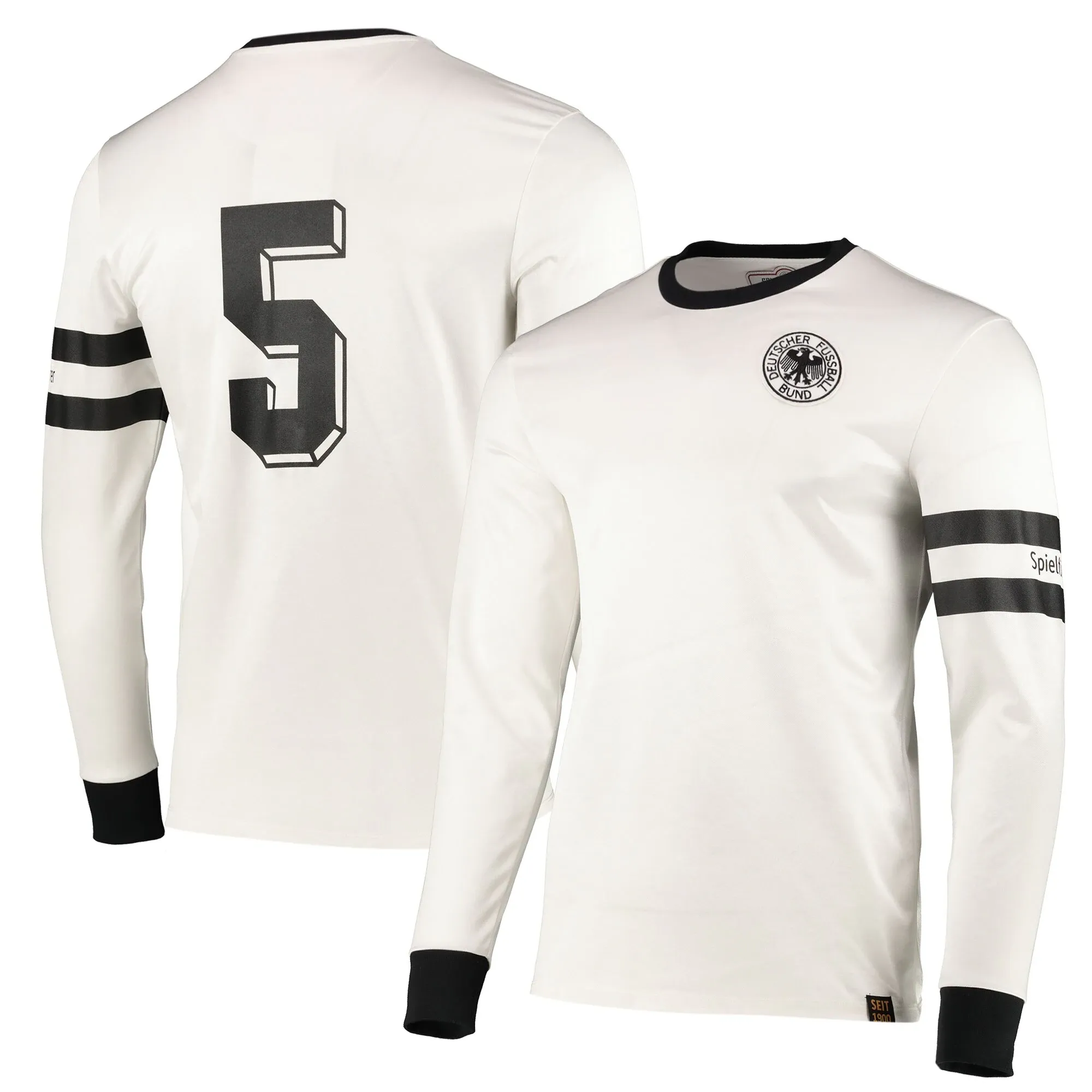 DFB Retro Long Sleeve Captain Shirt - White - Mens