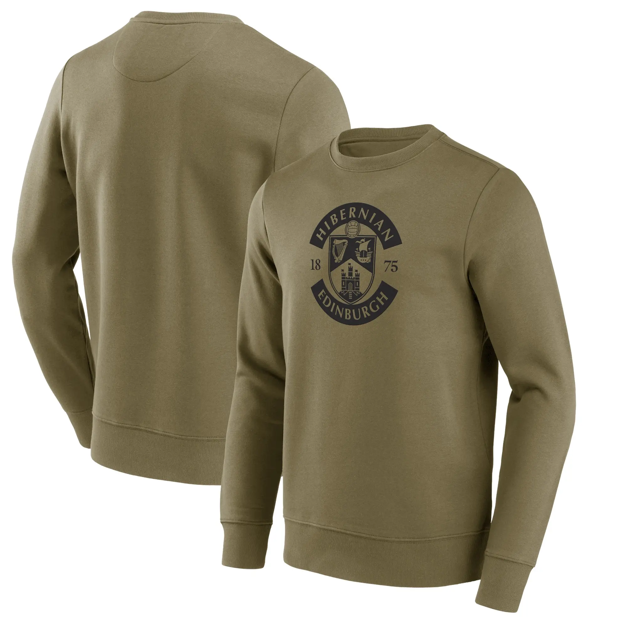 Fanatics MTO Label Hibernian Mono Logo Graphic Crew Sweatshirt - Khaki - Mens
