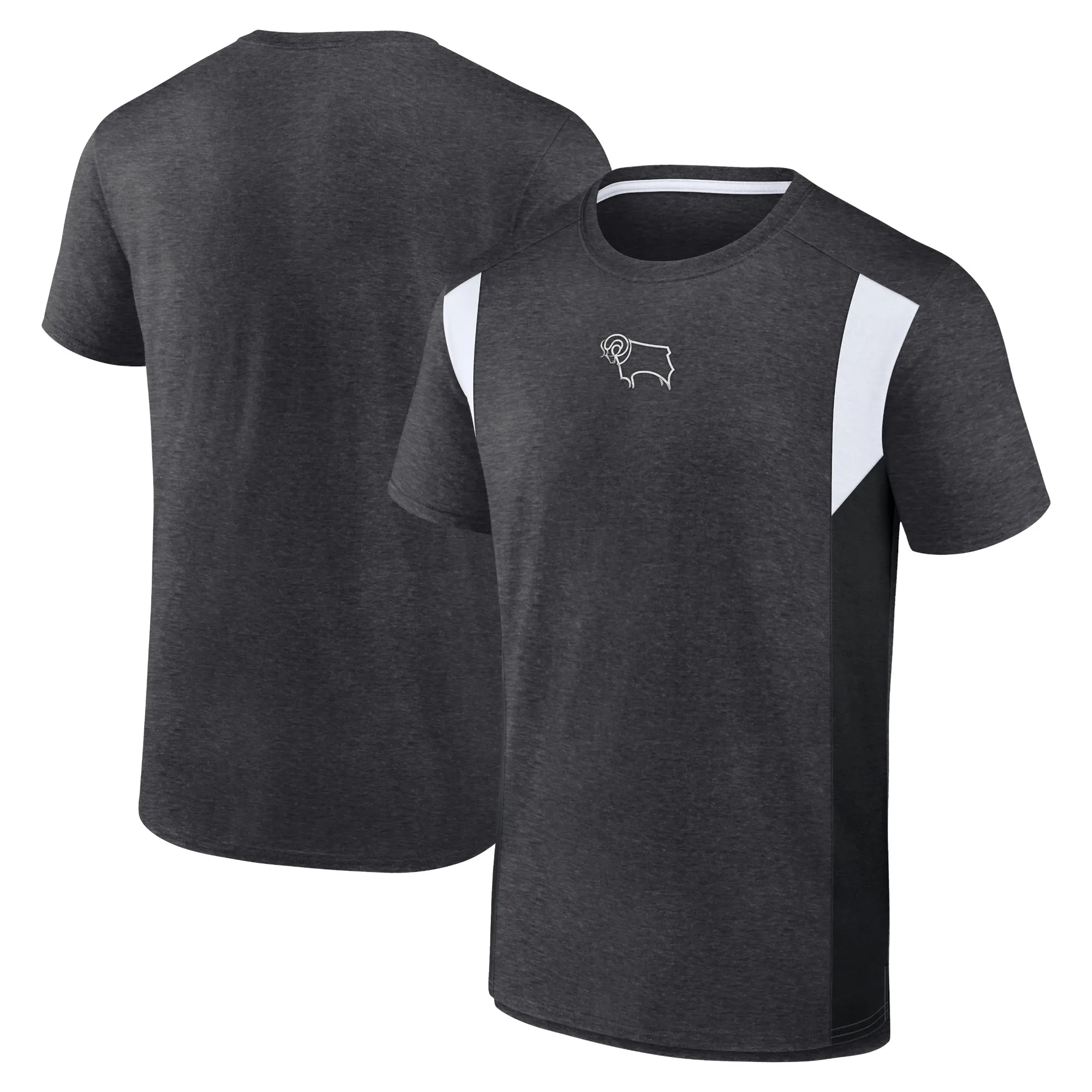 Fanatics Unlabeled Derby County Fundamentals T-Shirt - Charcoal - Mens