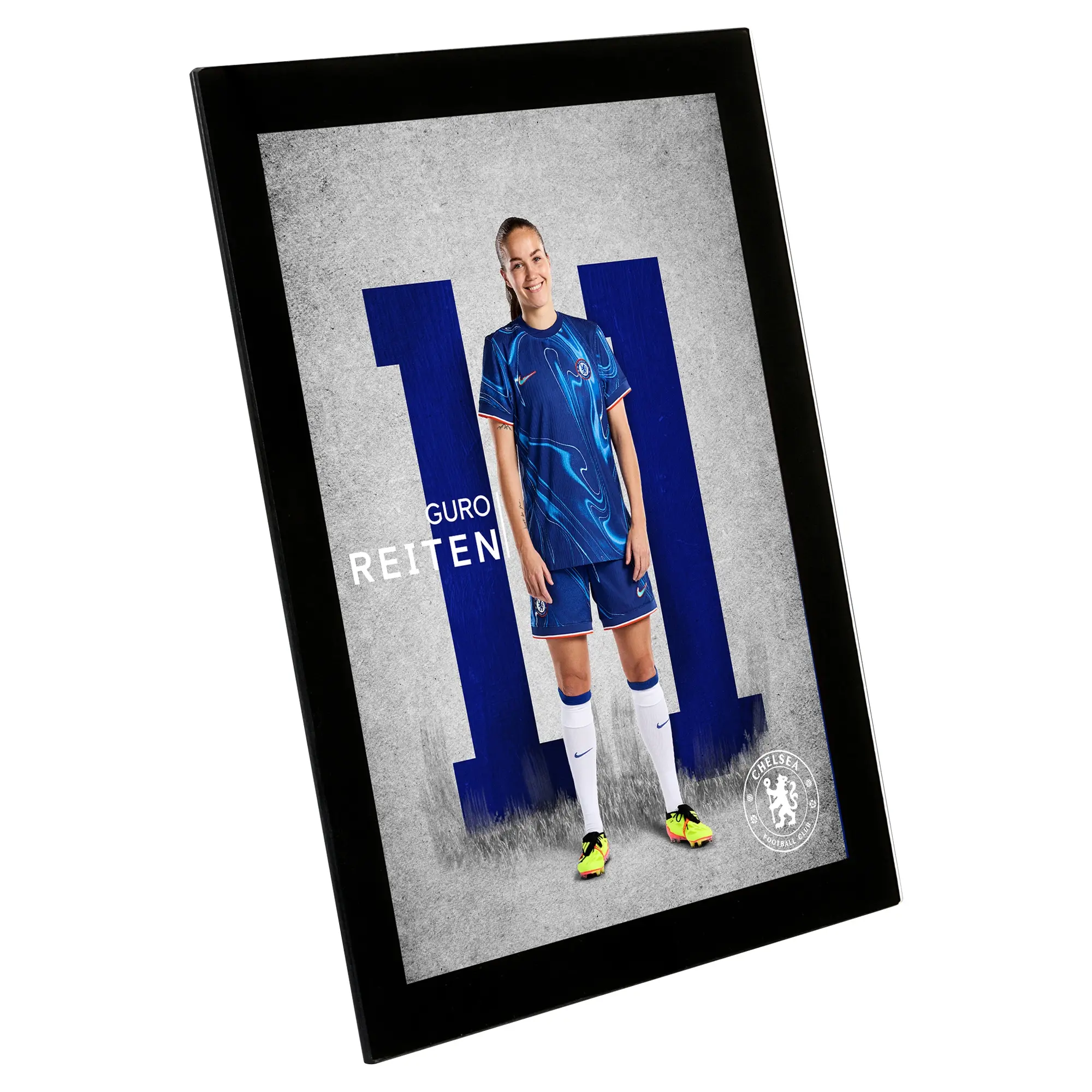 Chelsea Guro Reiten 2024-25 Print - Glass Frame - 8 x 6 Inch