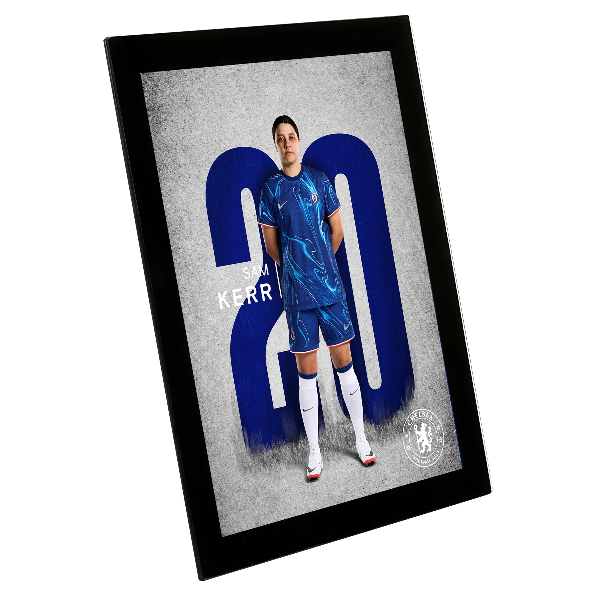 Chelsea Sam Kerr 2024-25 Print - Glass Frame - 8 x 6 Inch