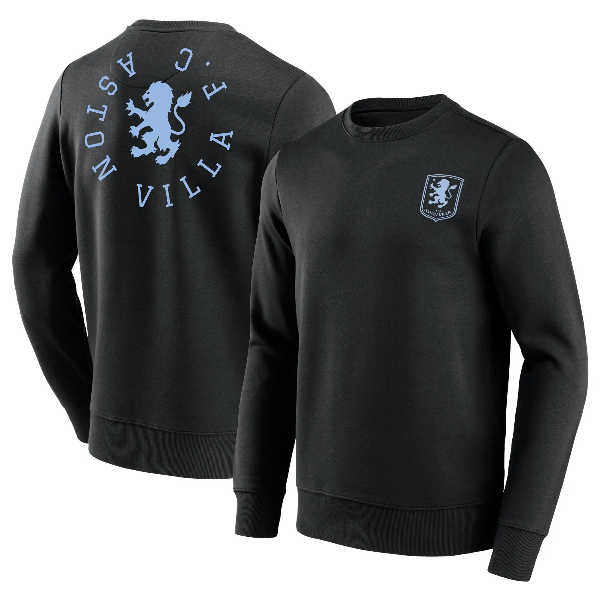 Fanatics Aston Villa Loop Graphic Crew Sweatshirt - Black - Mens