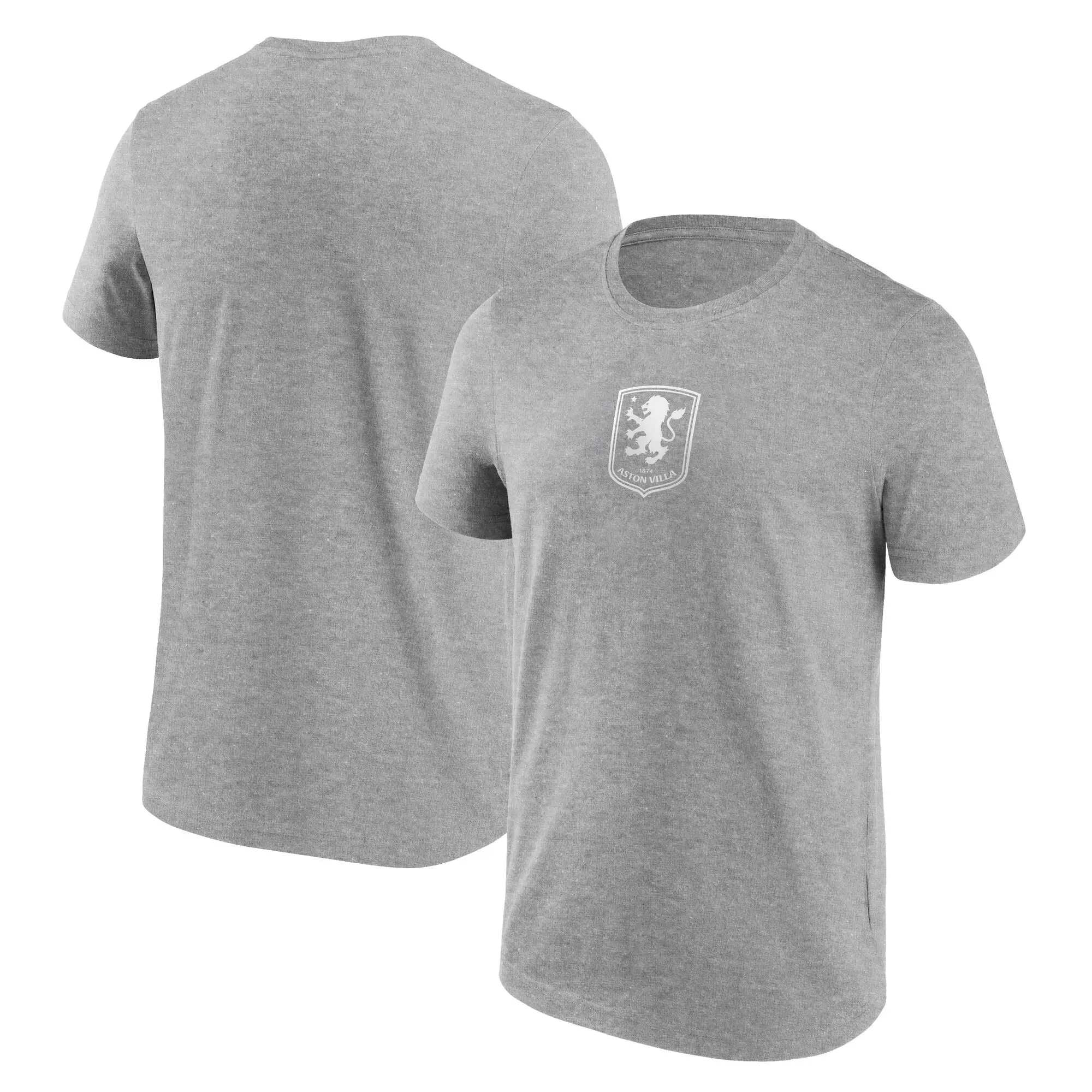 Fanatics Aston Villa Mono Logo Graphic T-Shirt - Sports Grey - Mens