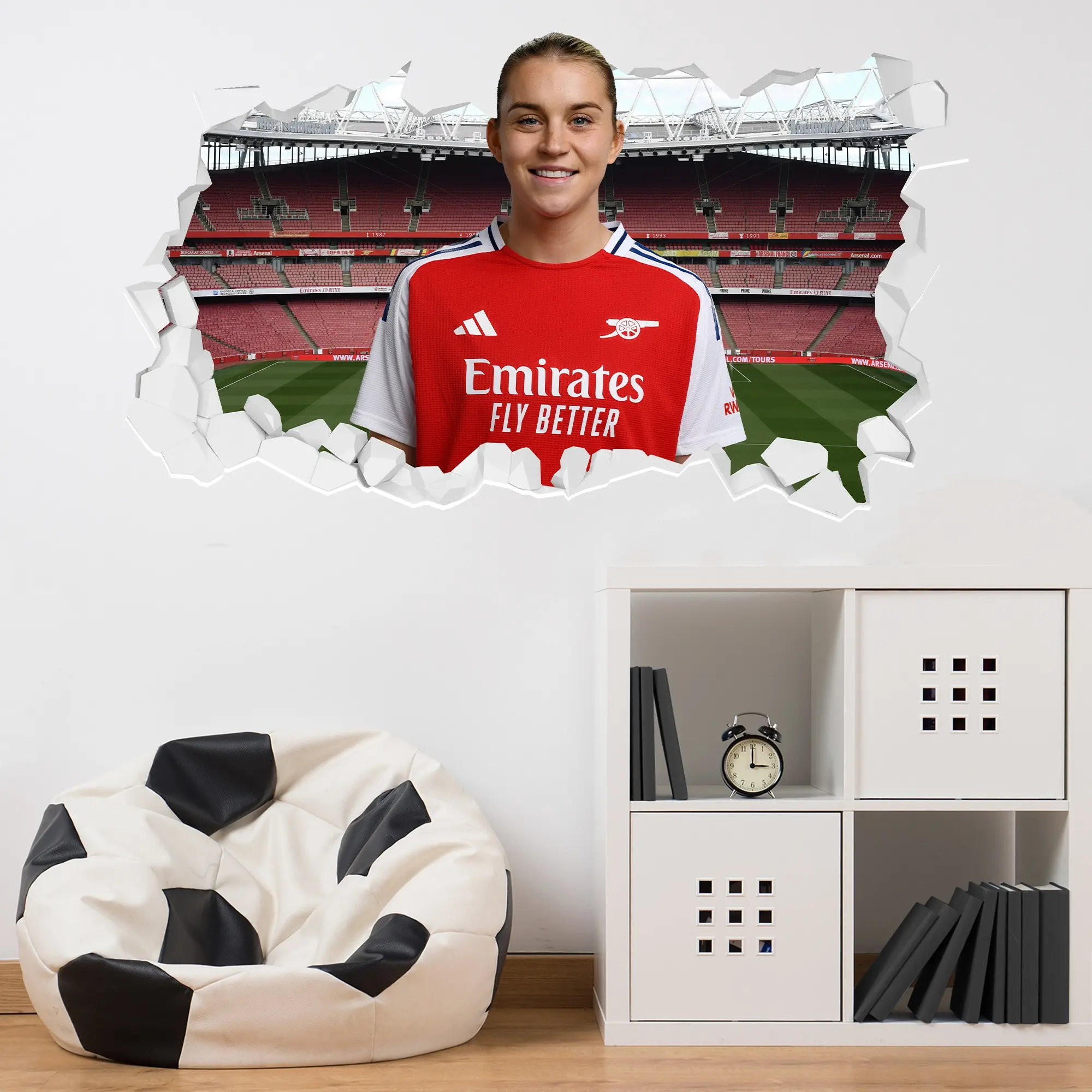 Arsenal Alessia Russo 24-25 Broken Wall Sticker - 90cm width x 50cm Height