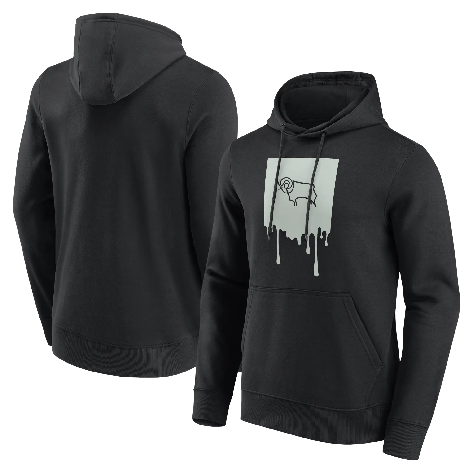 Fanatics Unlabeled Derby County Liquify Graphic Hoodie - Black - Mens