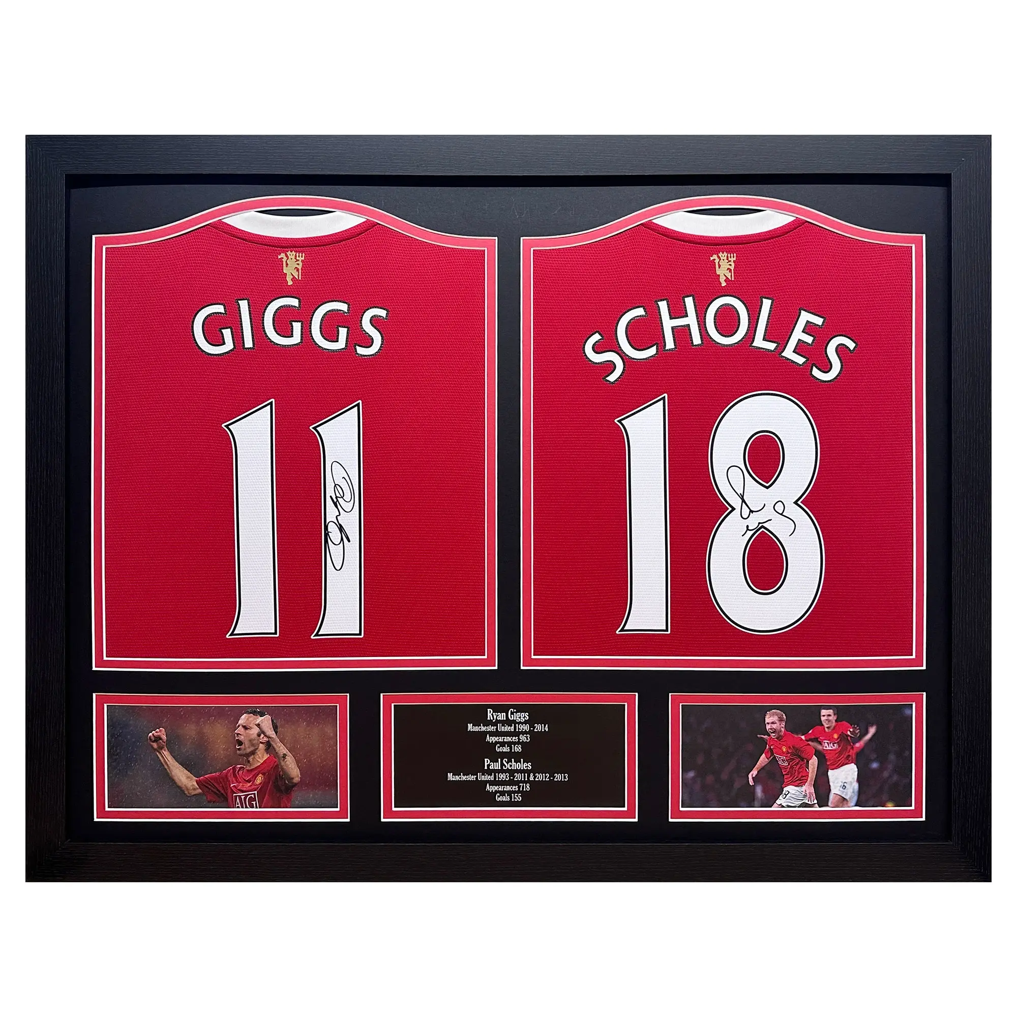 Giggs & Scholes Signed Shirts - Framed