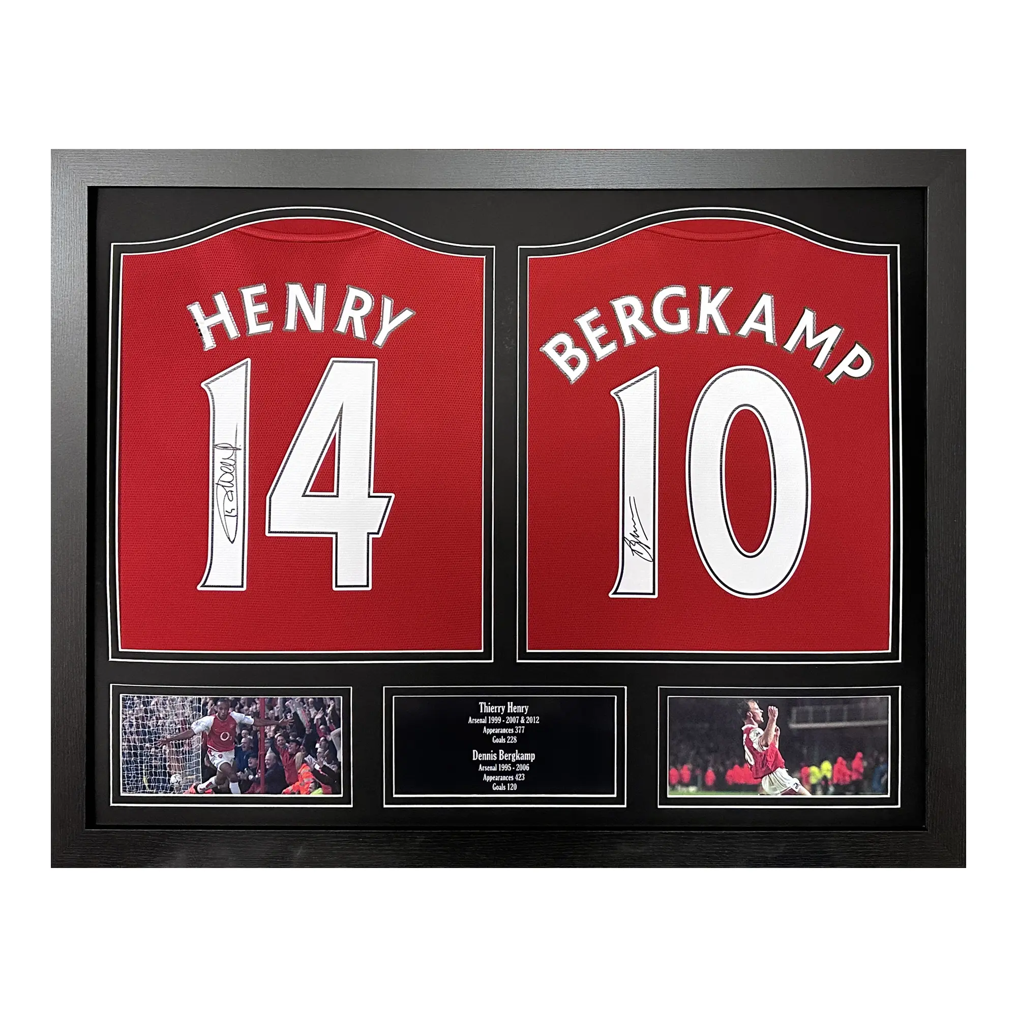 Henry & Bergkamp Signed Shirts - Framed