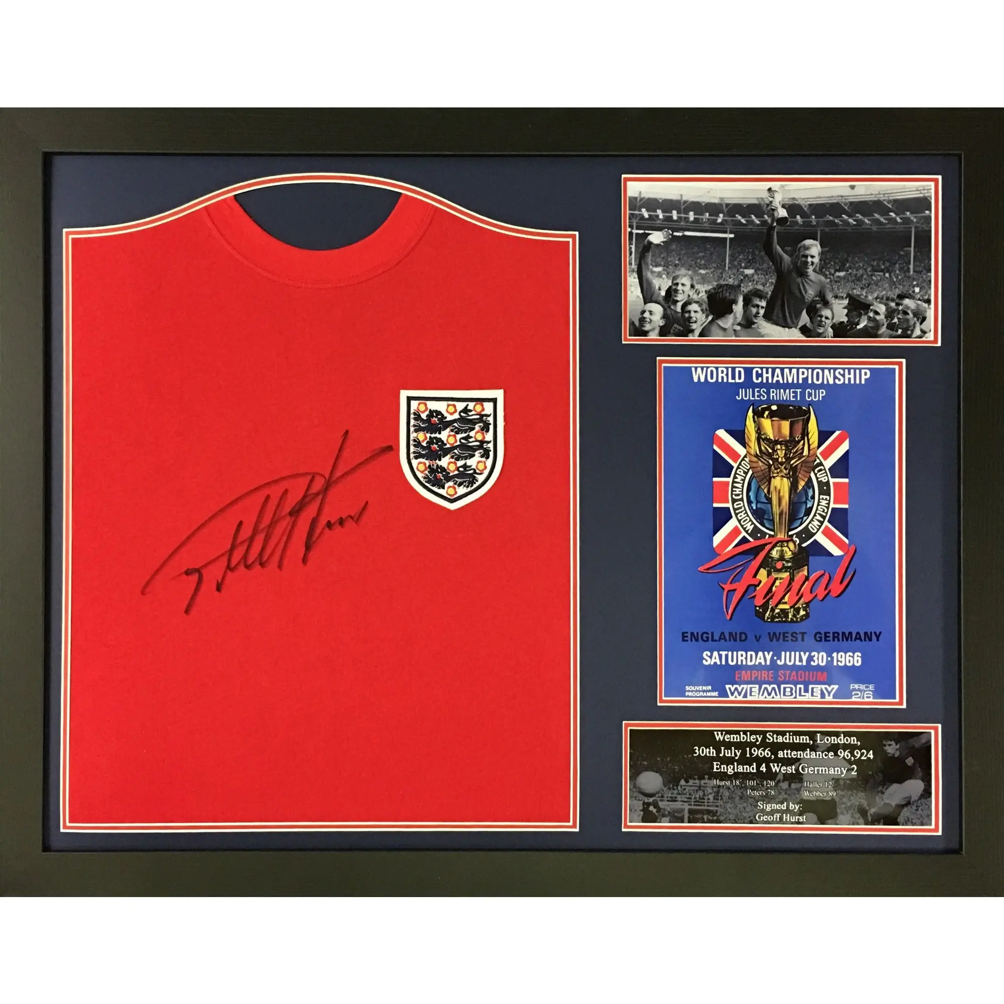 Geoff Hurst Signed Shirt - Framed