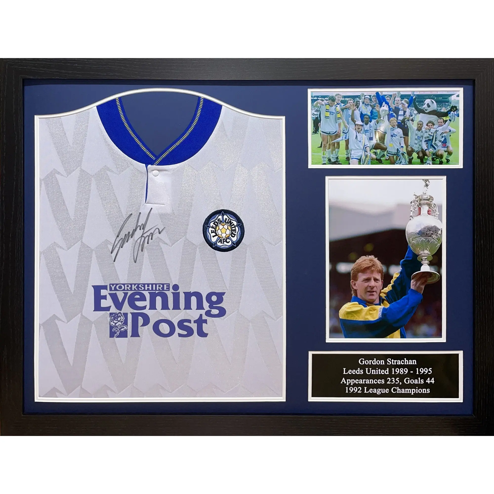 Gordon Strachan Signed Leeds 1992 Shirt - Framed