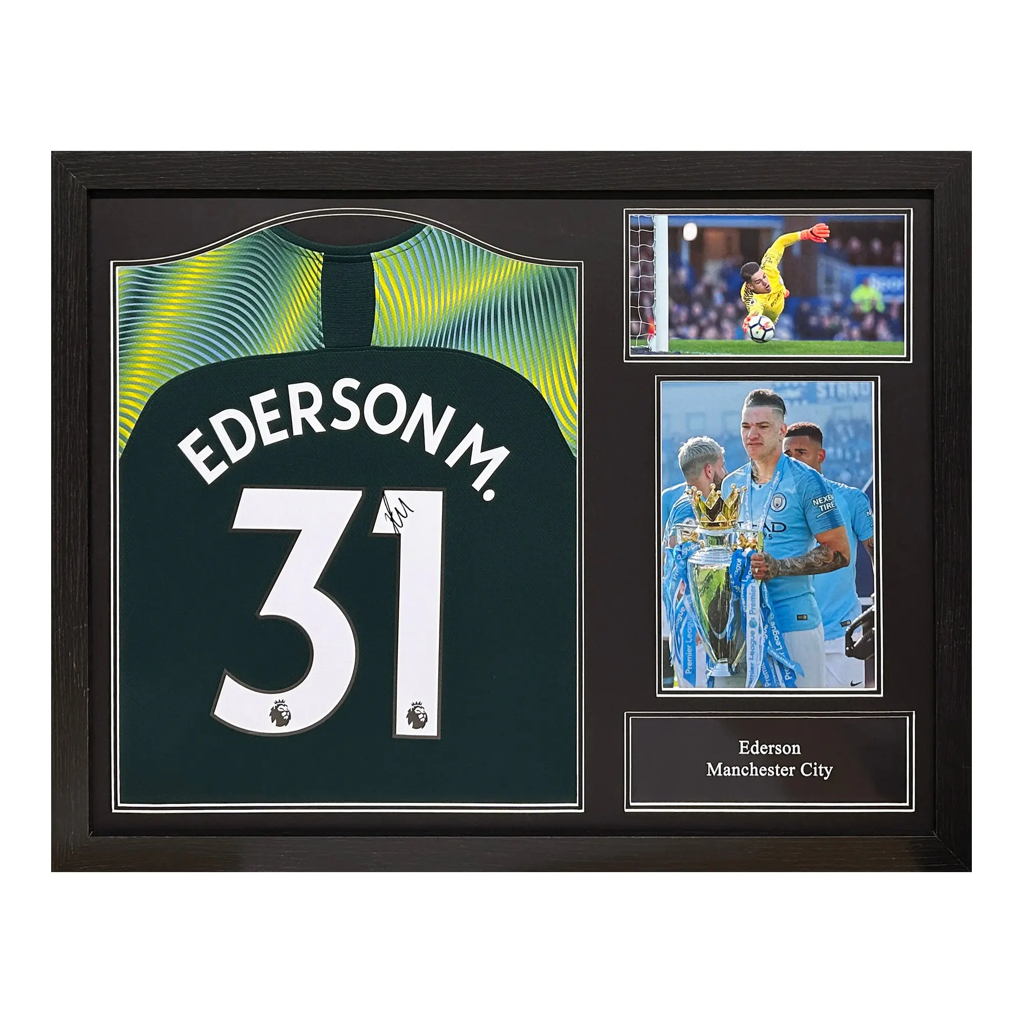 Ederson signed shirt - Framed