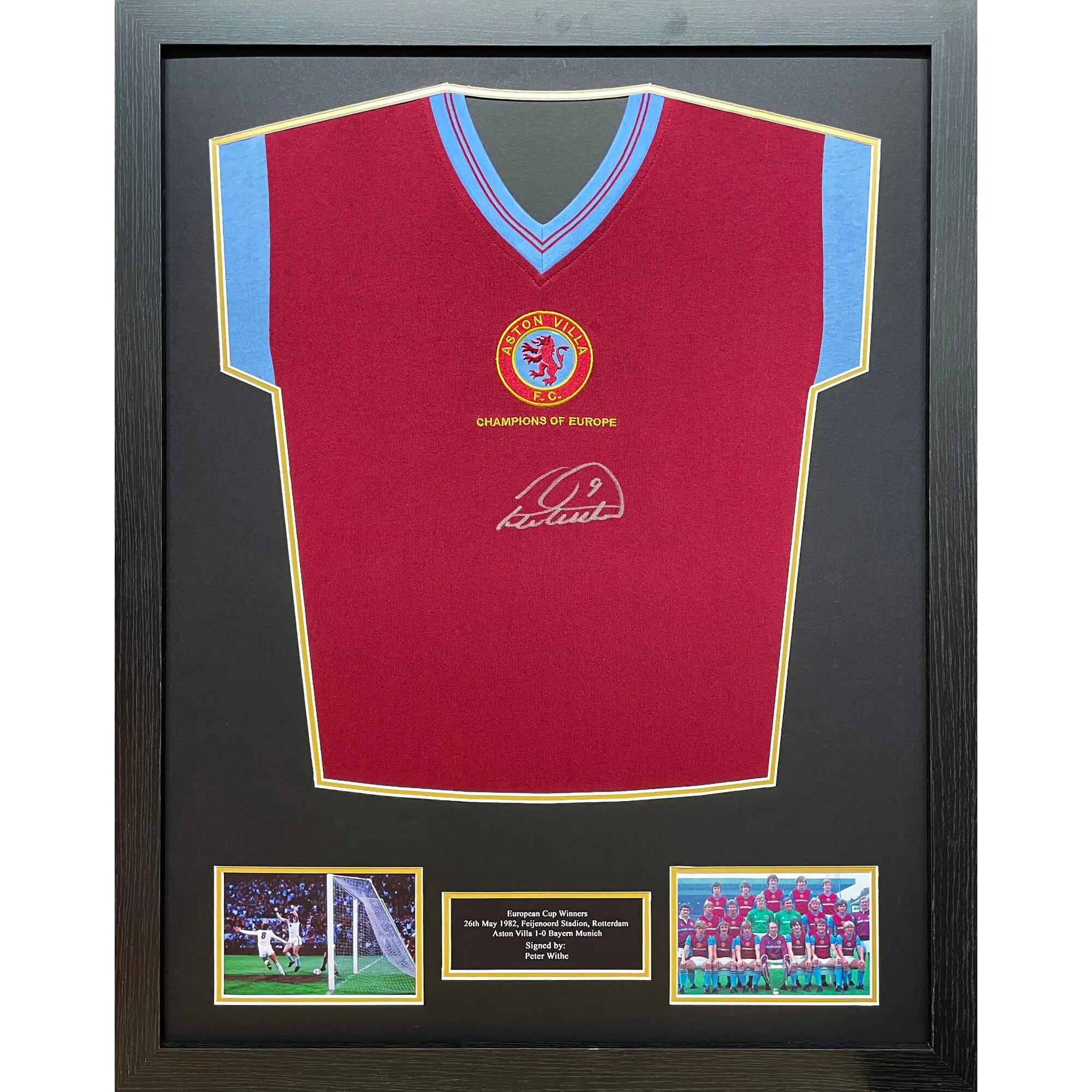 Peter Withe signed 1982 shirt - Framed