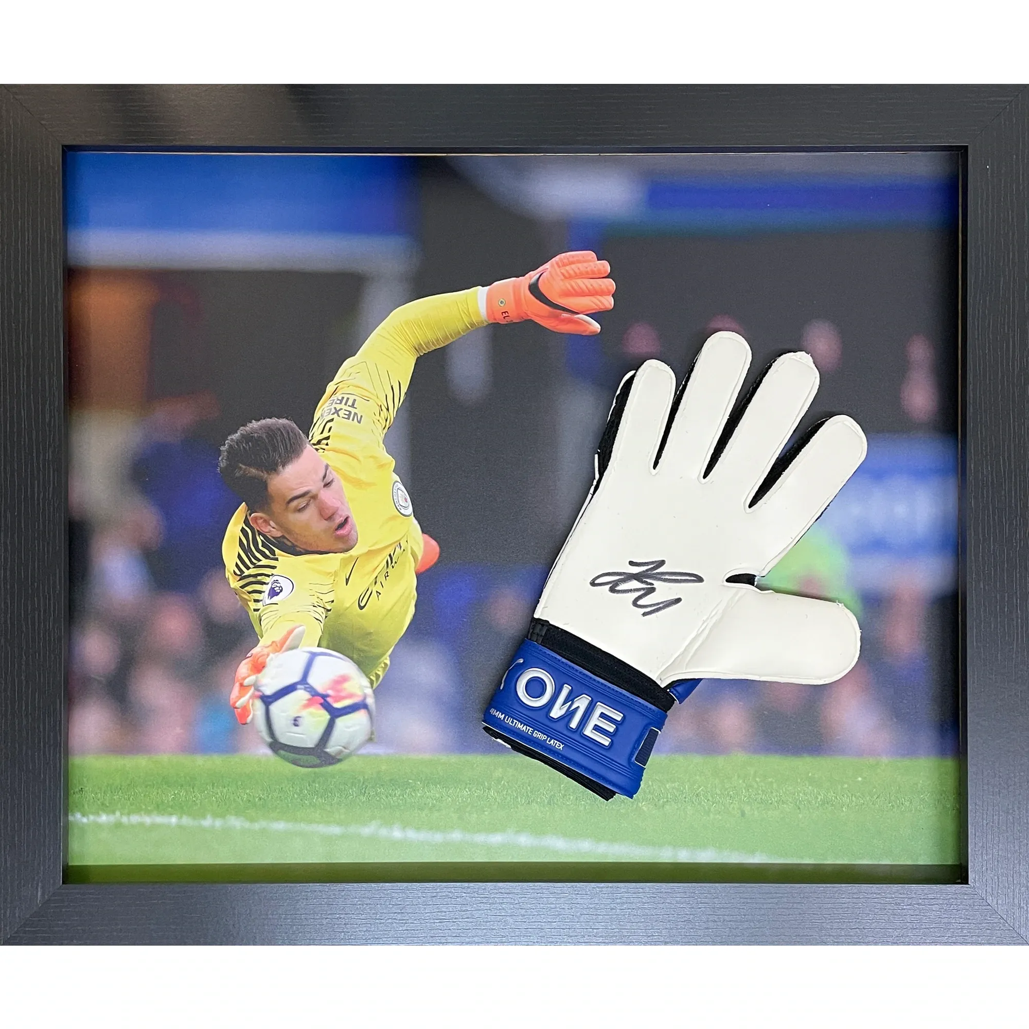 Puma Ederson signed GK glove - Framed
