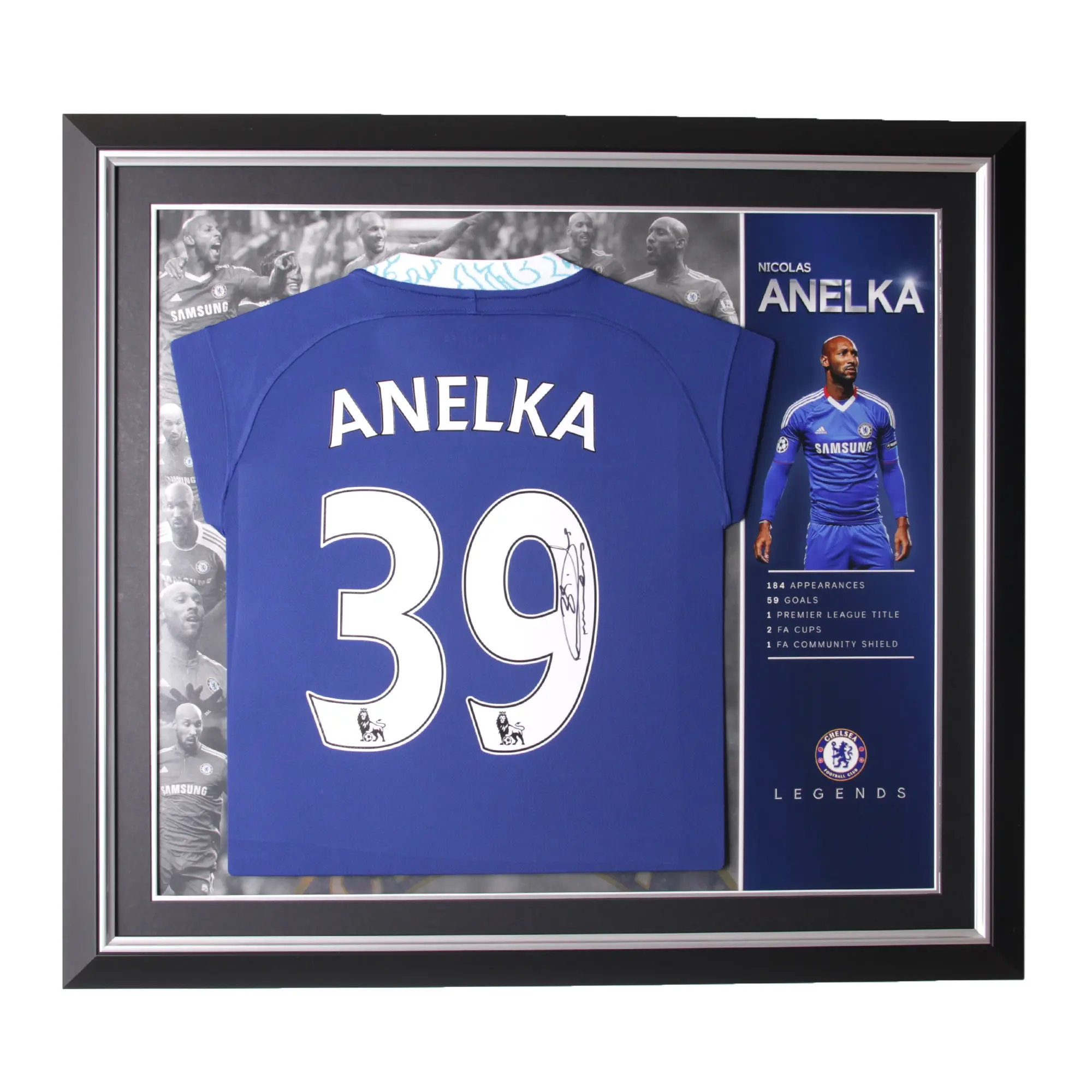 Chelsea Nicolas Anelka 2022-23 Signed Framed Shirt