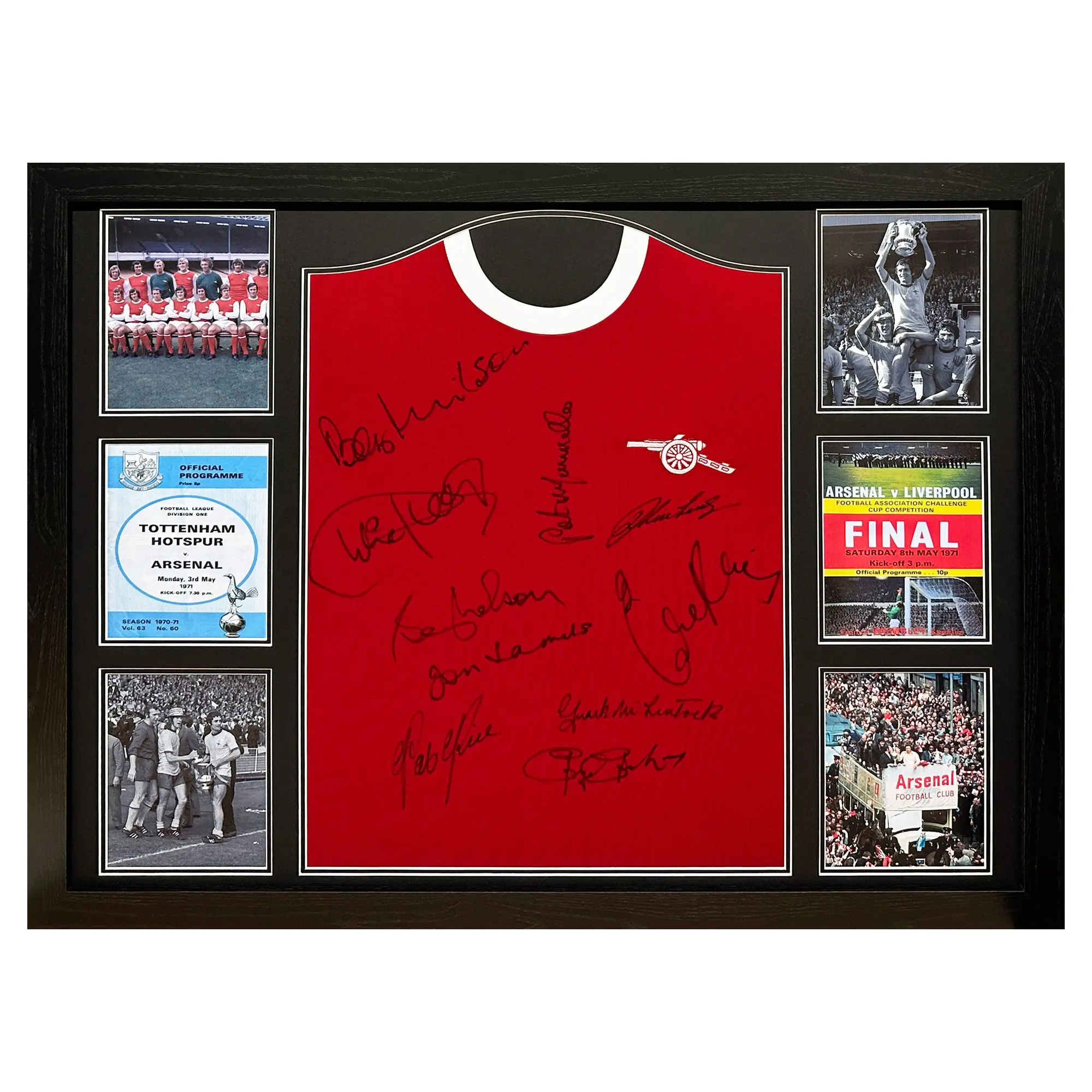 Arsenal 1971  Double Winners Shirt Signed By 10