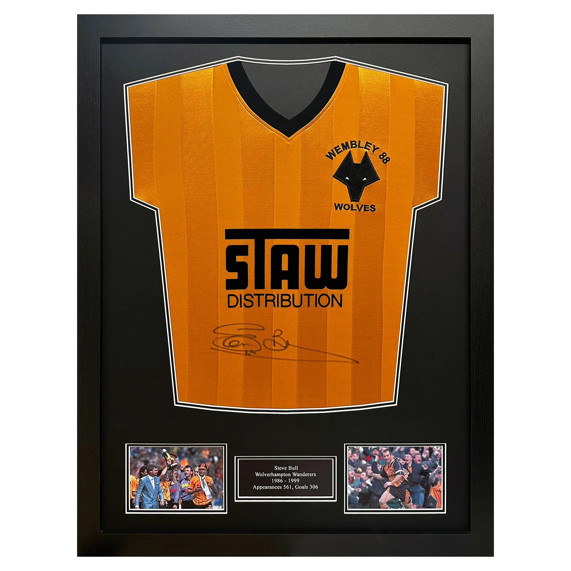 Wolverhampton Wanderers Steve Bull Signed 1988 Retro Shirt
